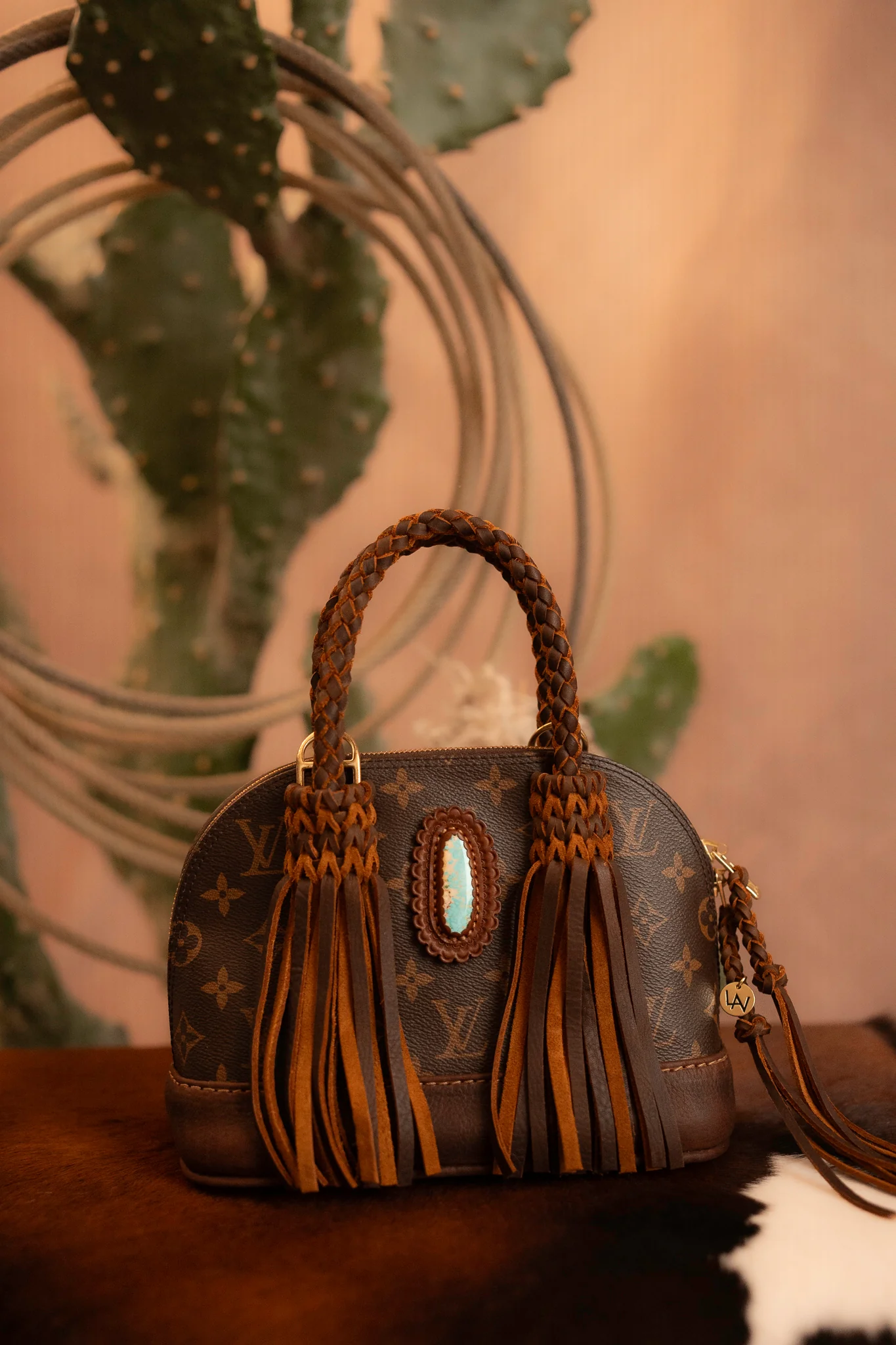 Leather and Vodka 35 Carat Kingman Turquoise Original Alma BB Bag - Image 10