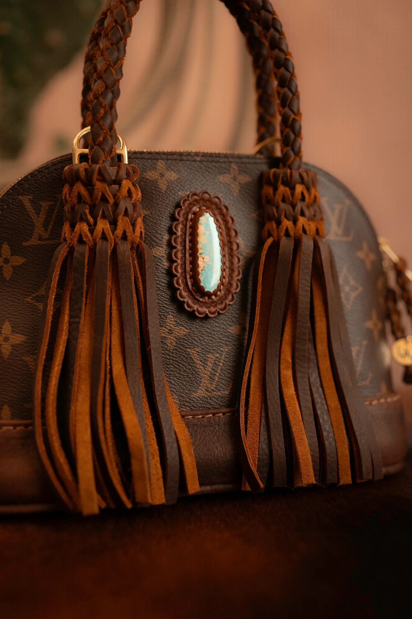 Leather and Vodka 35 Carat Kingman Turquoise Original Alma BB Bag - Image 2