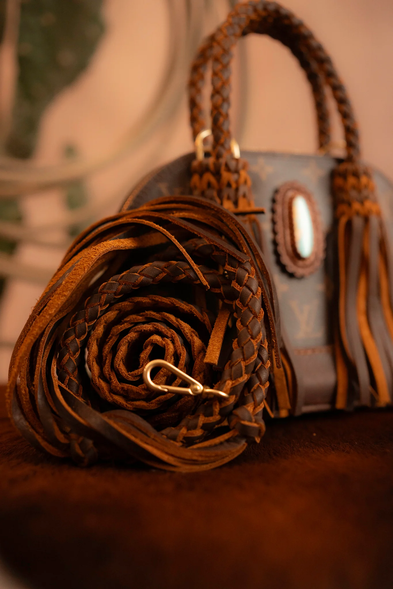 Leather and Vodka 35 Carat Kingman Turquoise Original Alma BB Bag - Image 8