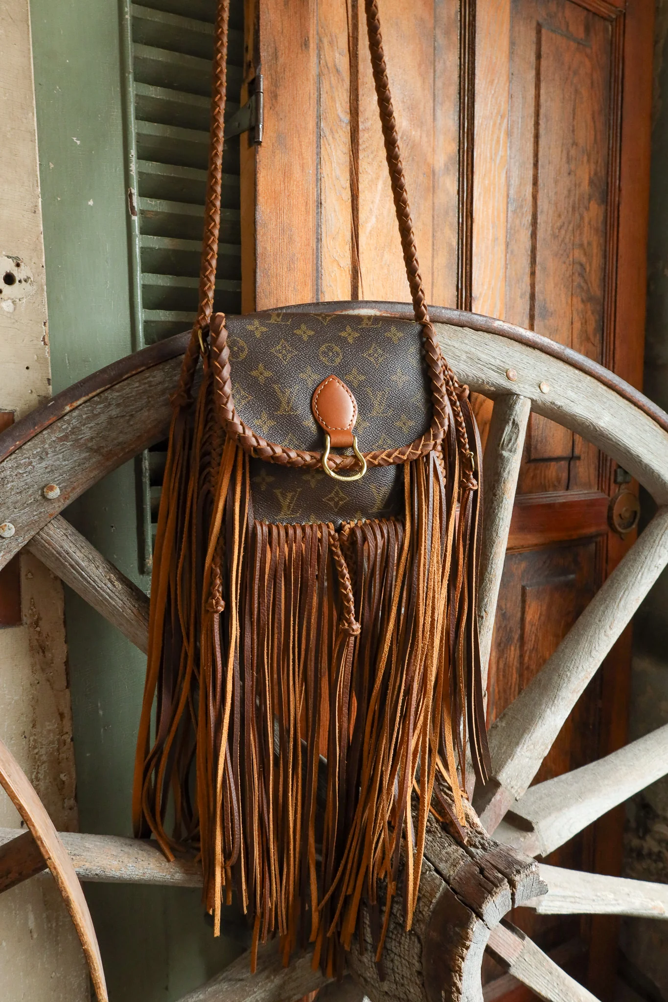 Leather and Vodka Saint Cloud MM Camel Fringe Handbag - Image 6