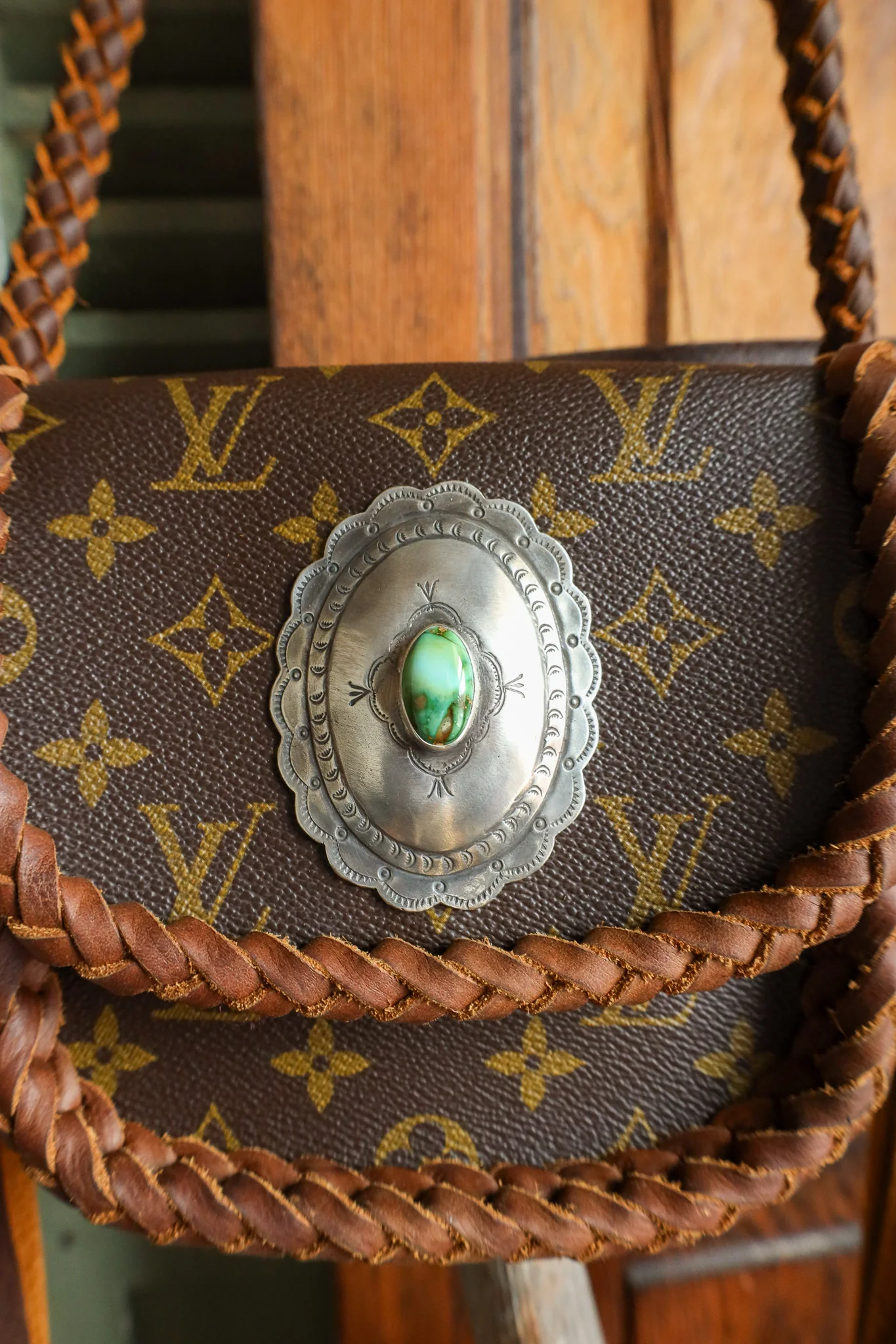 Leather and Vodka x Love Tokens Jewelry Saint Cloud PM Turquoise Concho Bag - Image 3