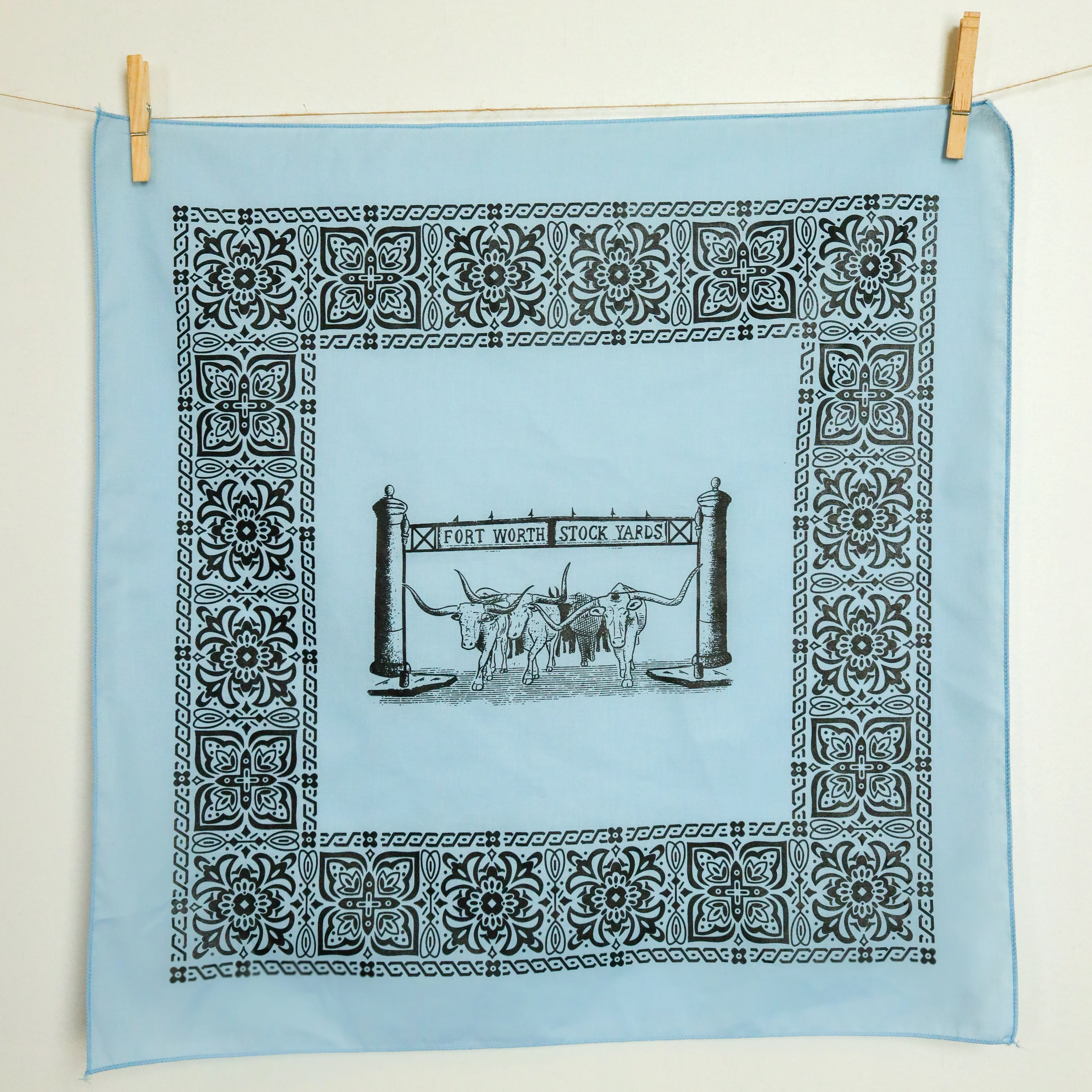 Fort Worth Stock Yards Bandana- Blue - Image 5