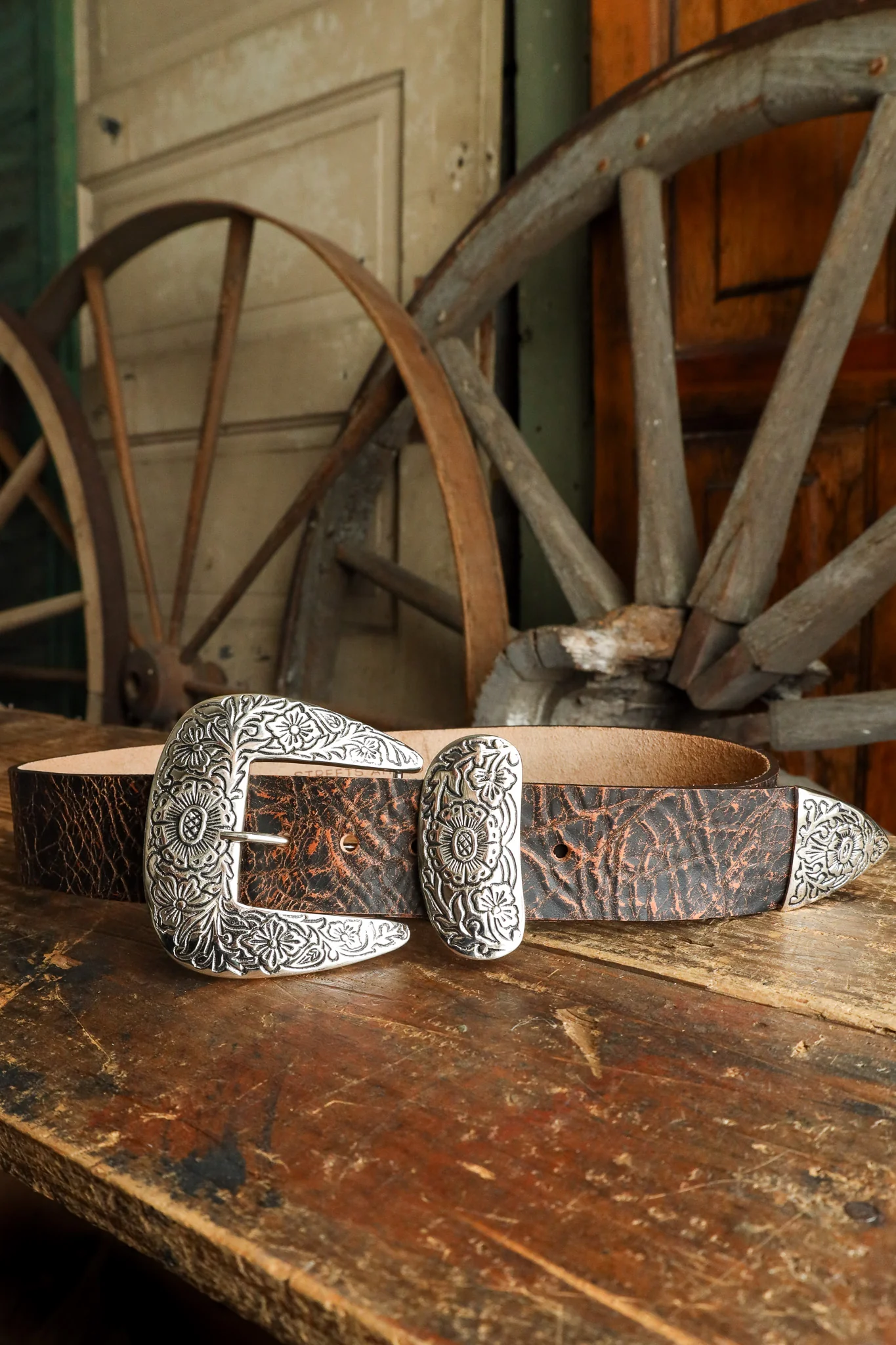 STREETS AHEAD BIG BUCKLE BELT- DISTRESSED BLACK - Image 4