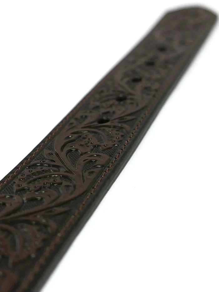 Ariat  Women's Embossed Leather Crystal Buckle Western Belt Brown - Image 3