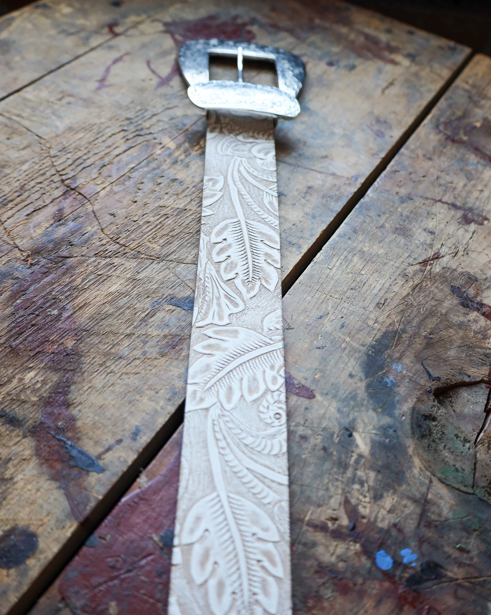 Streets Ahead Big Buckle Belt- Ivory - Image 4