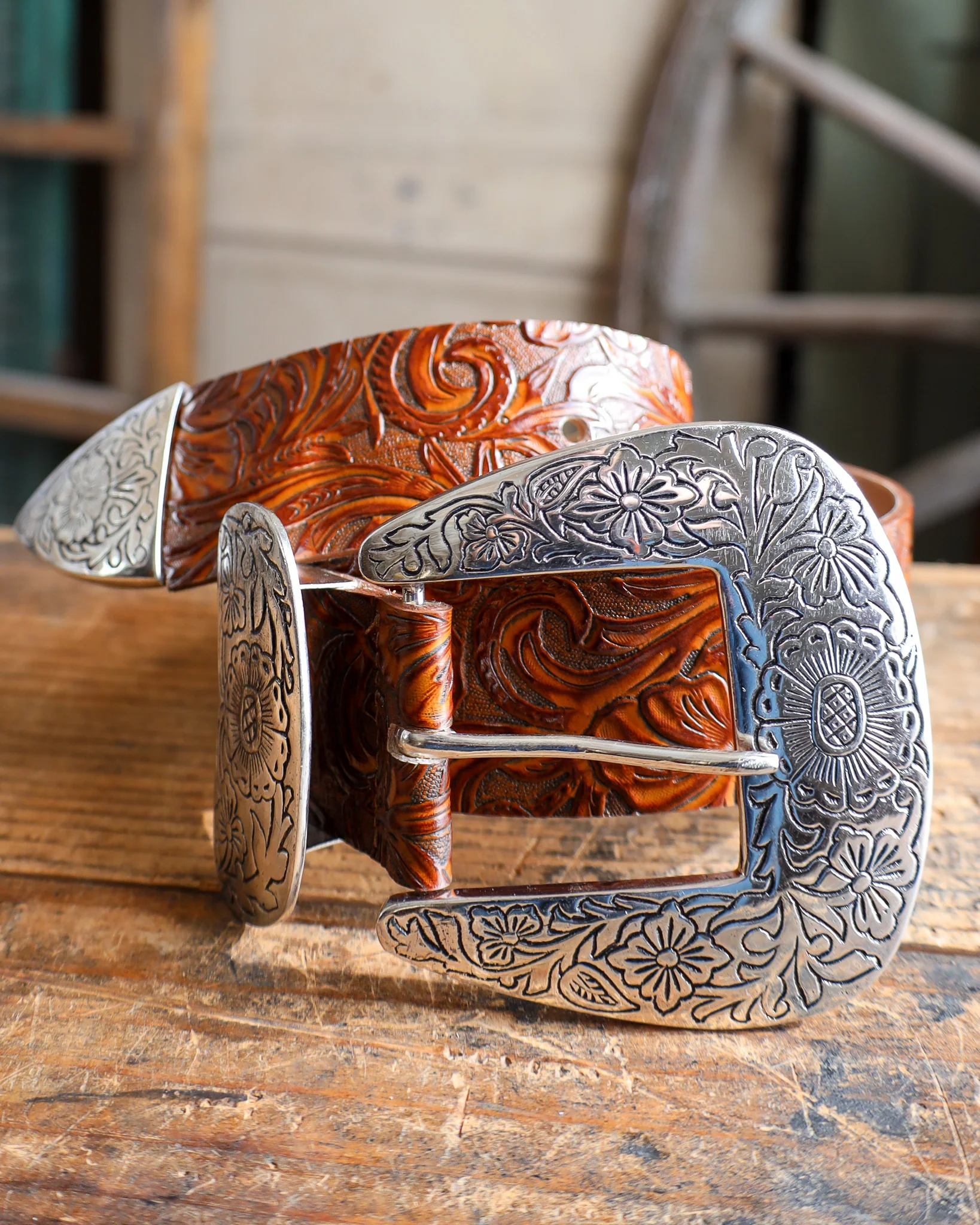STREETS AHEAD BIG BUCKLE BELT- COGNAC - Image 8