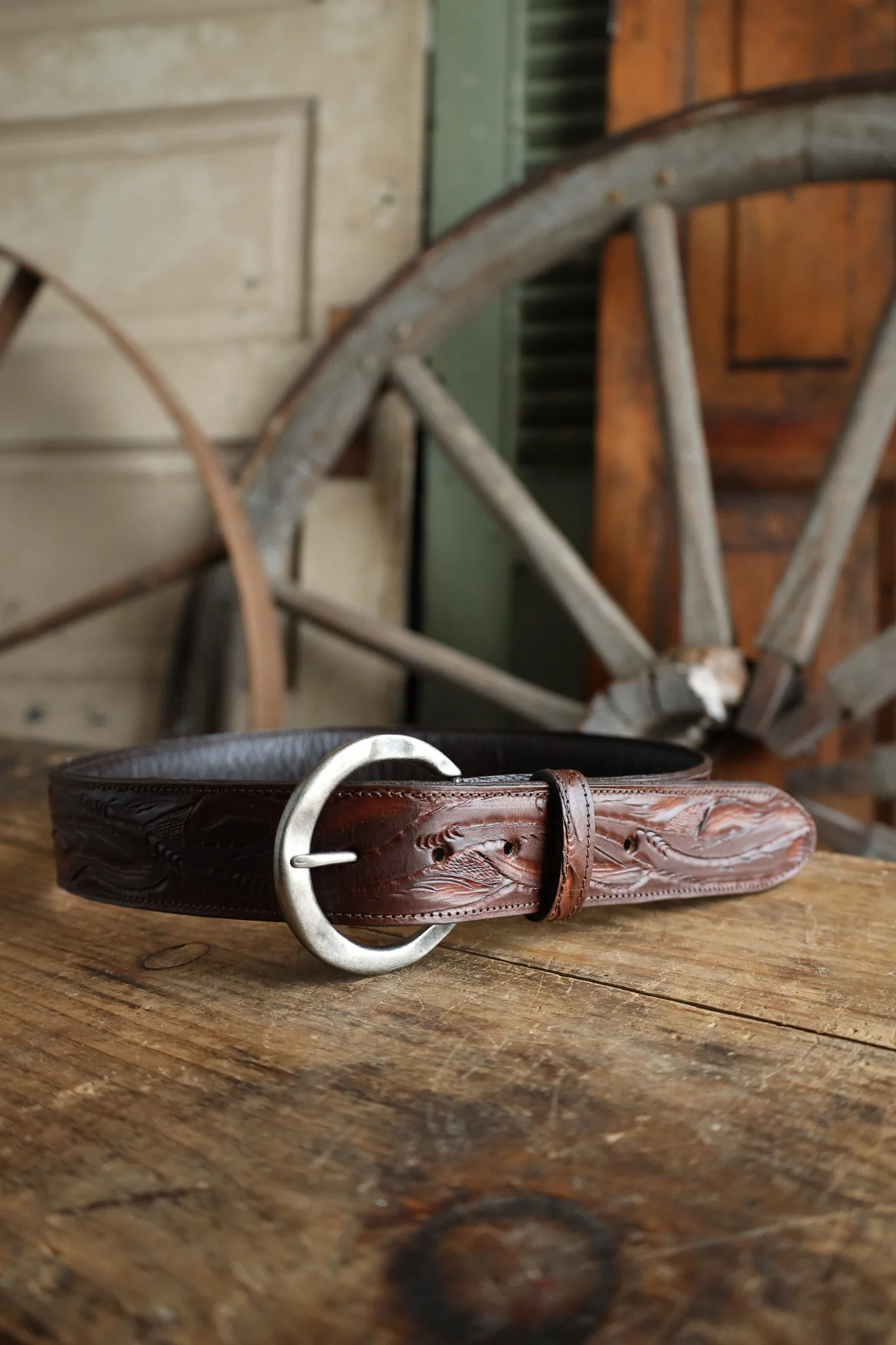 Juan Antonio Tooled Belt- Brown - Image 2