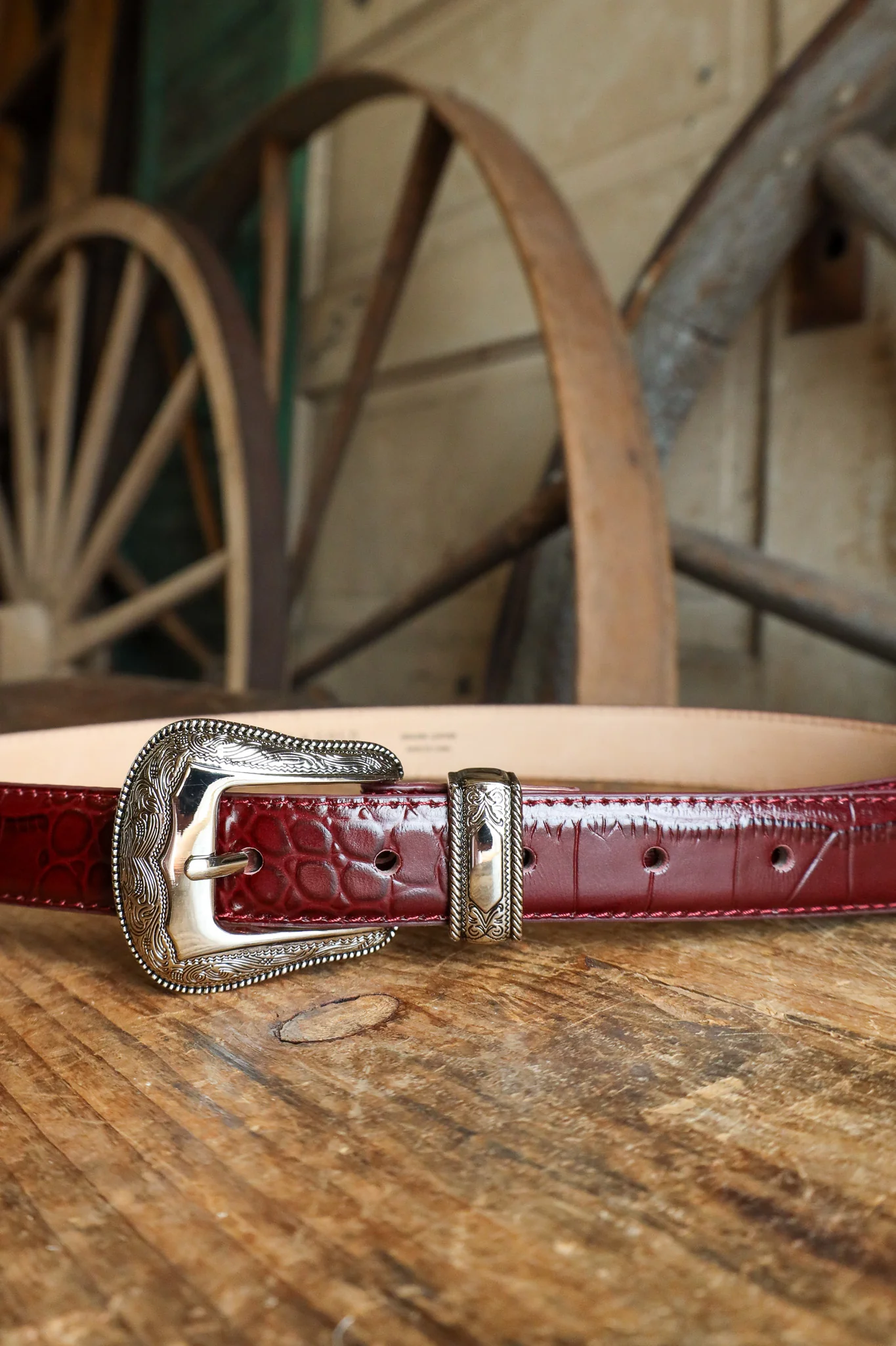 Maverick Exclusive Laurel and Gold Westlake Belt- Crocodile Print - Image 6
