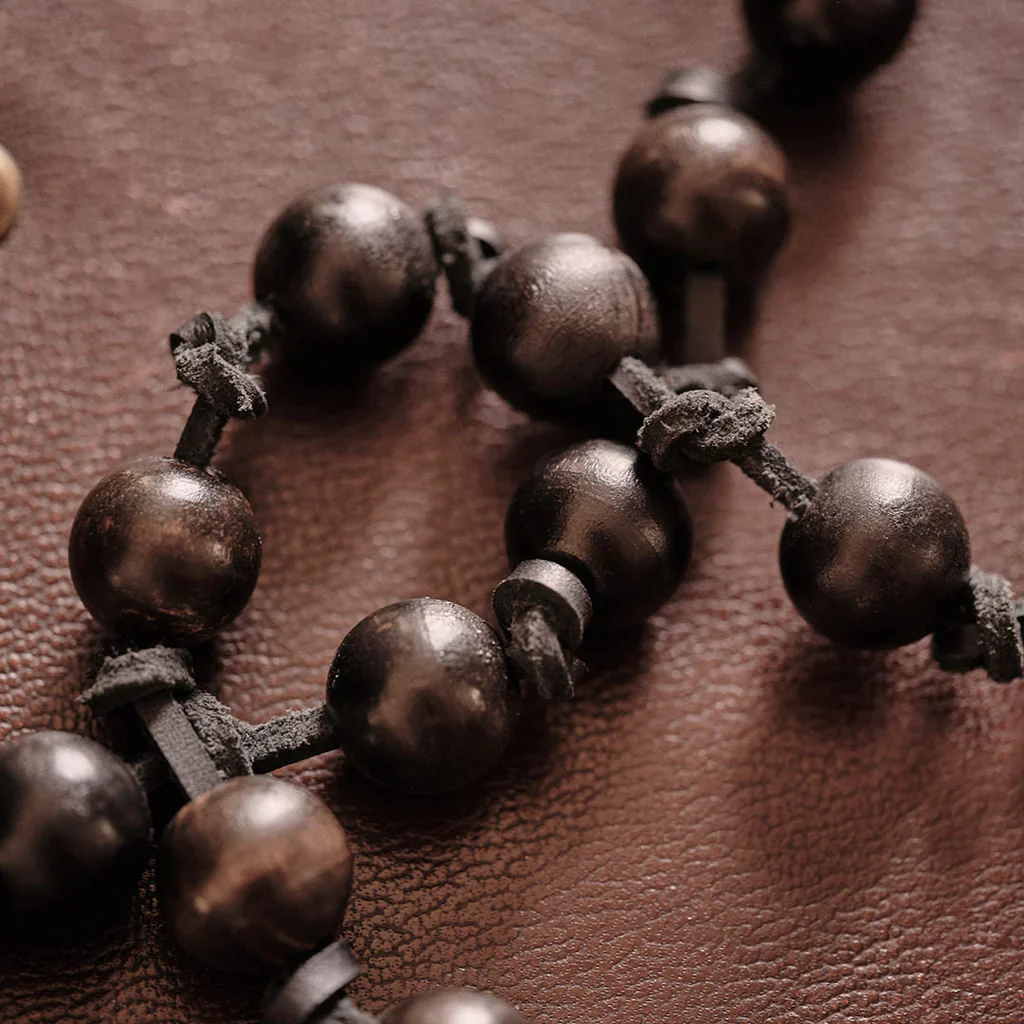 Jan Barboglio Taos Wood and Cross Blessing Beads - Image 4