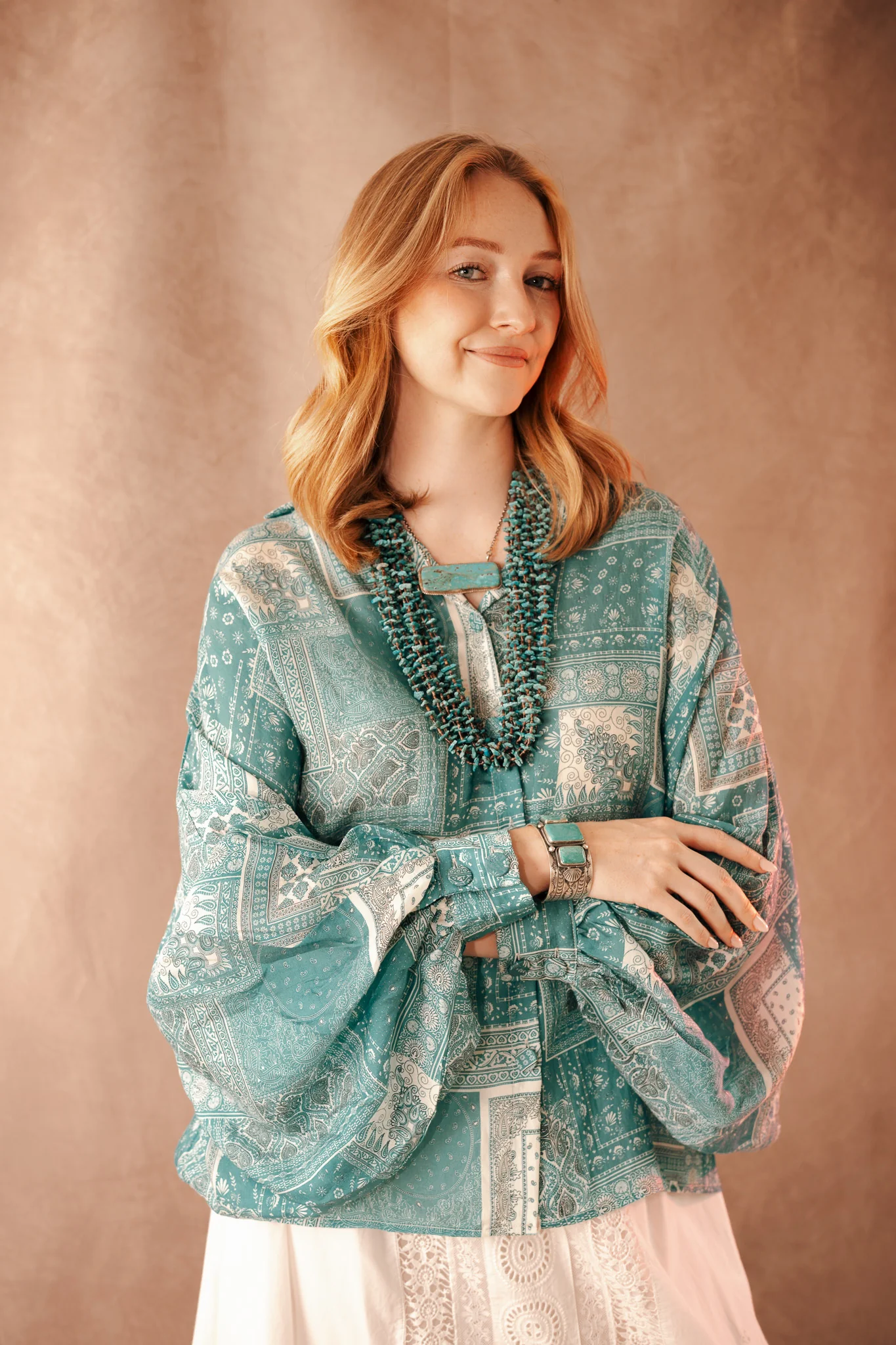 Buelahstyle Bandana Print Dolman Blouse - Image 2