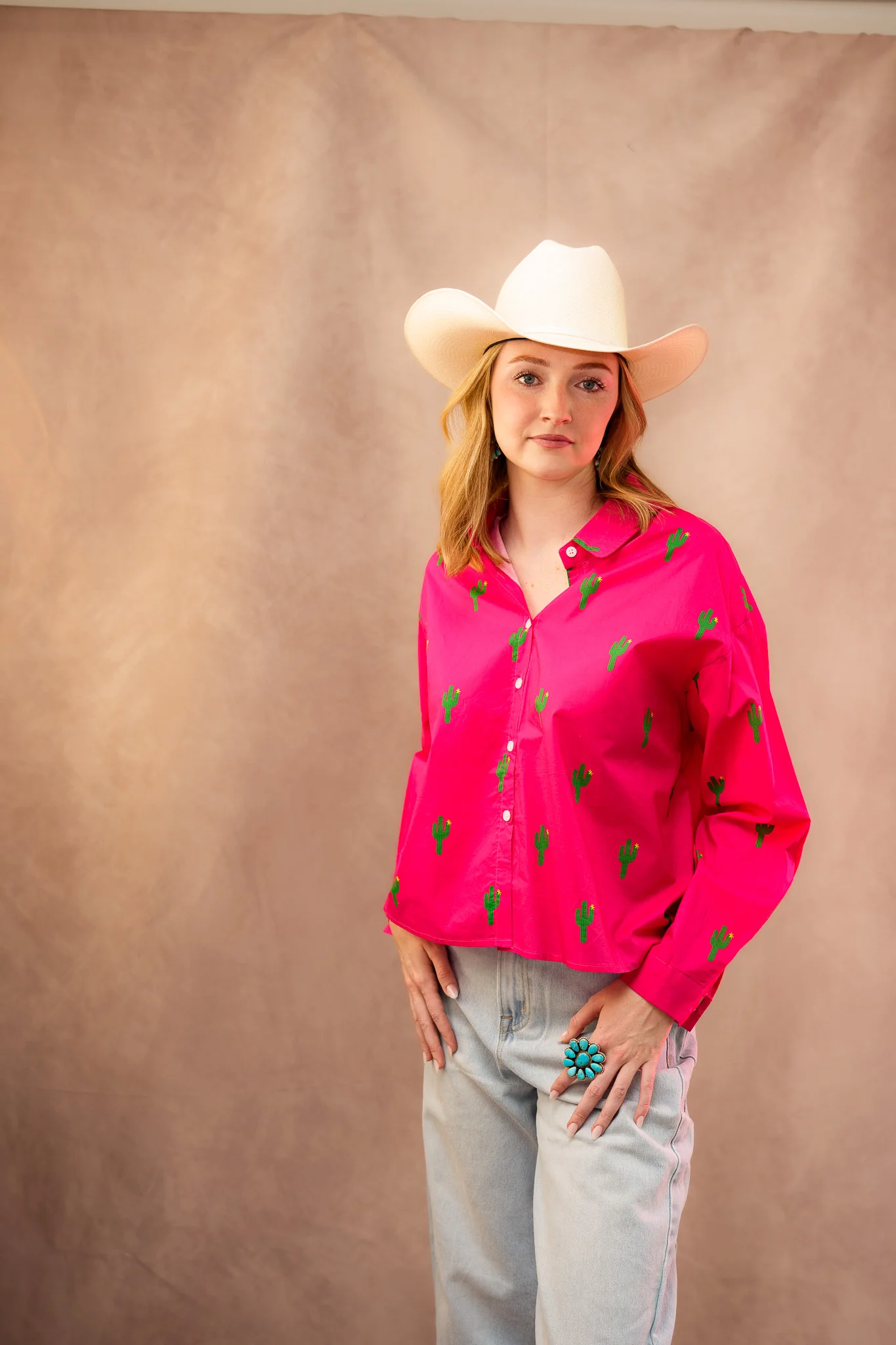 Beulahstyle Cactus Print Button Up Blouse - Image 2