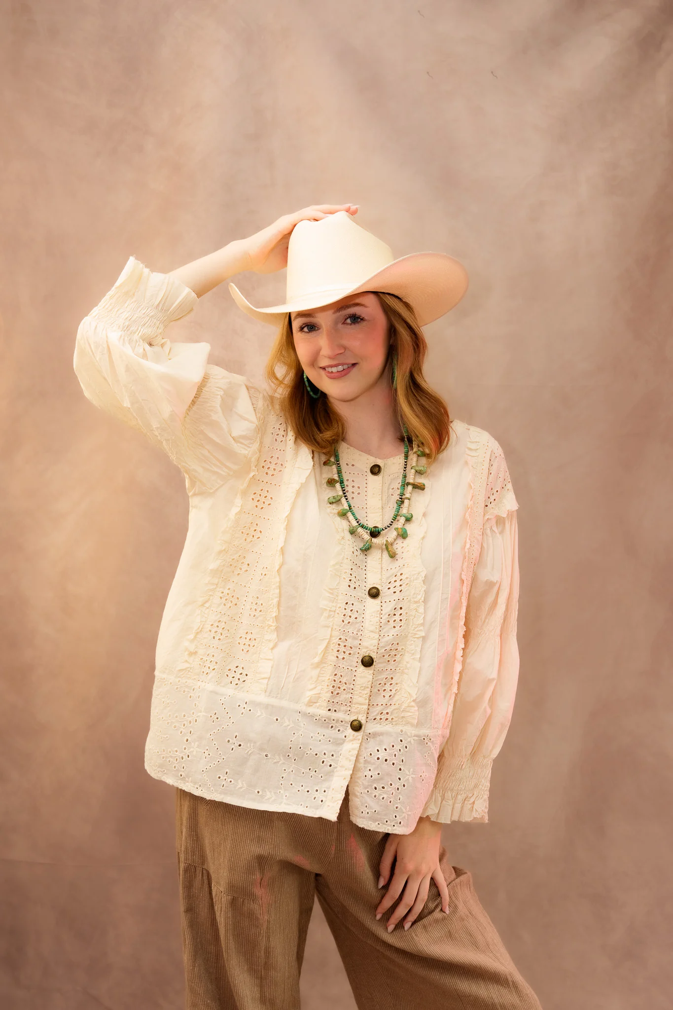 Paper Lace Eyelet Blouse