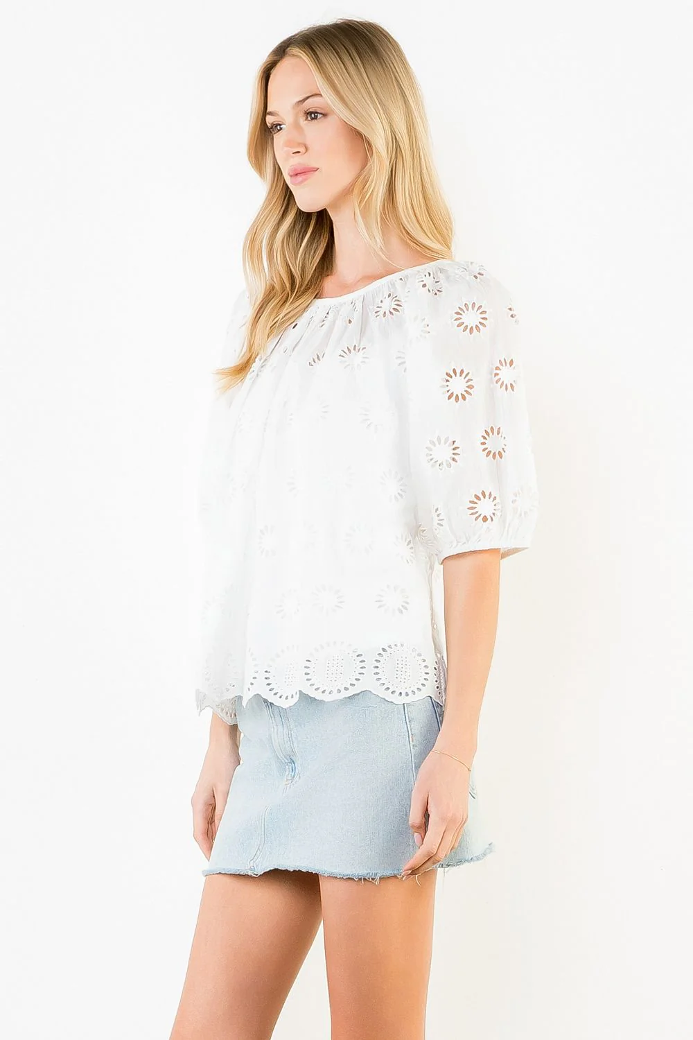 THML Eyelet Floral Blouse - Image 2