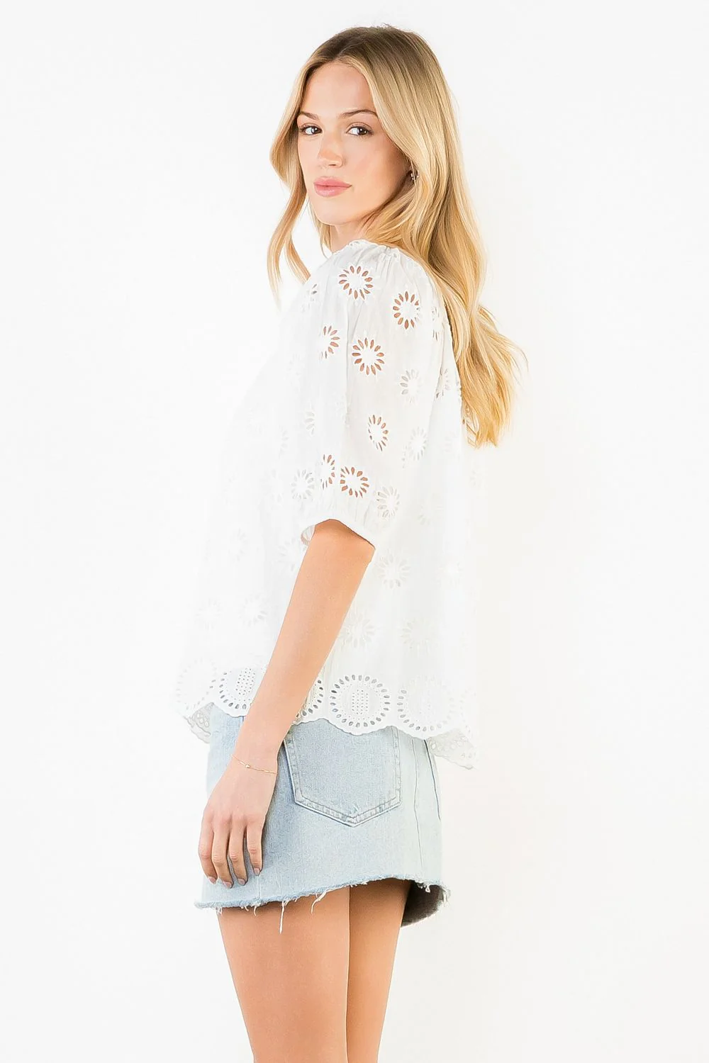 THML Eyelet Floral Blouse - Image 6
