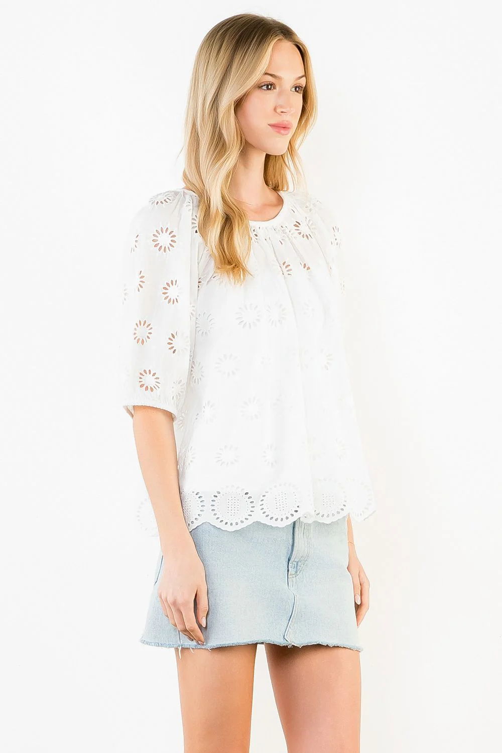 THML Eyelet Floral Blouse - Image 7