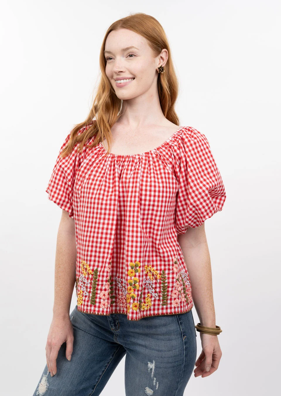 Ivy Jane Gingham & Flowers Blouse - Image 2