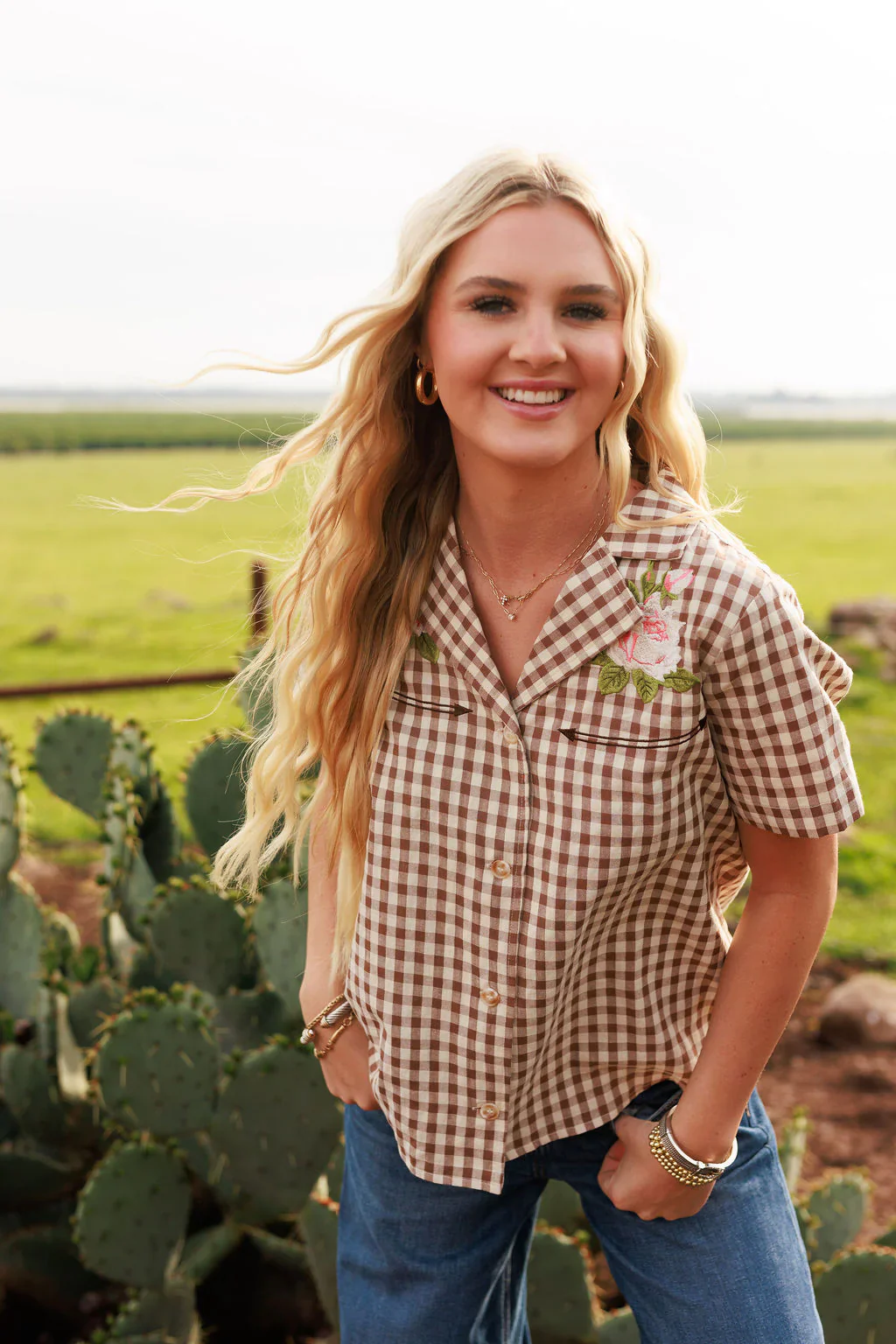 Rodeo Quincy Western Gingham Blouse - Image 2