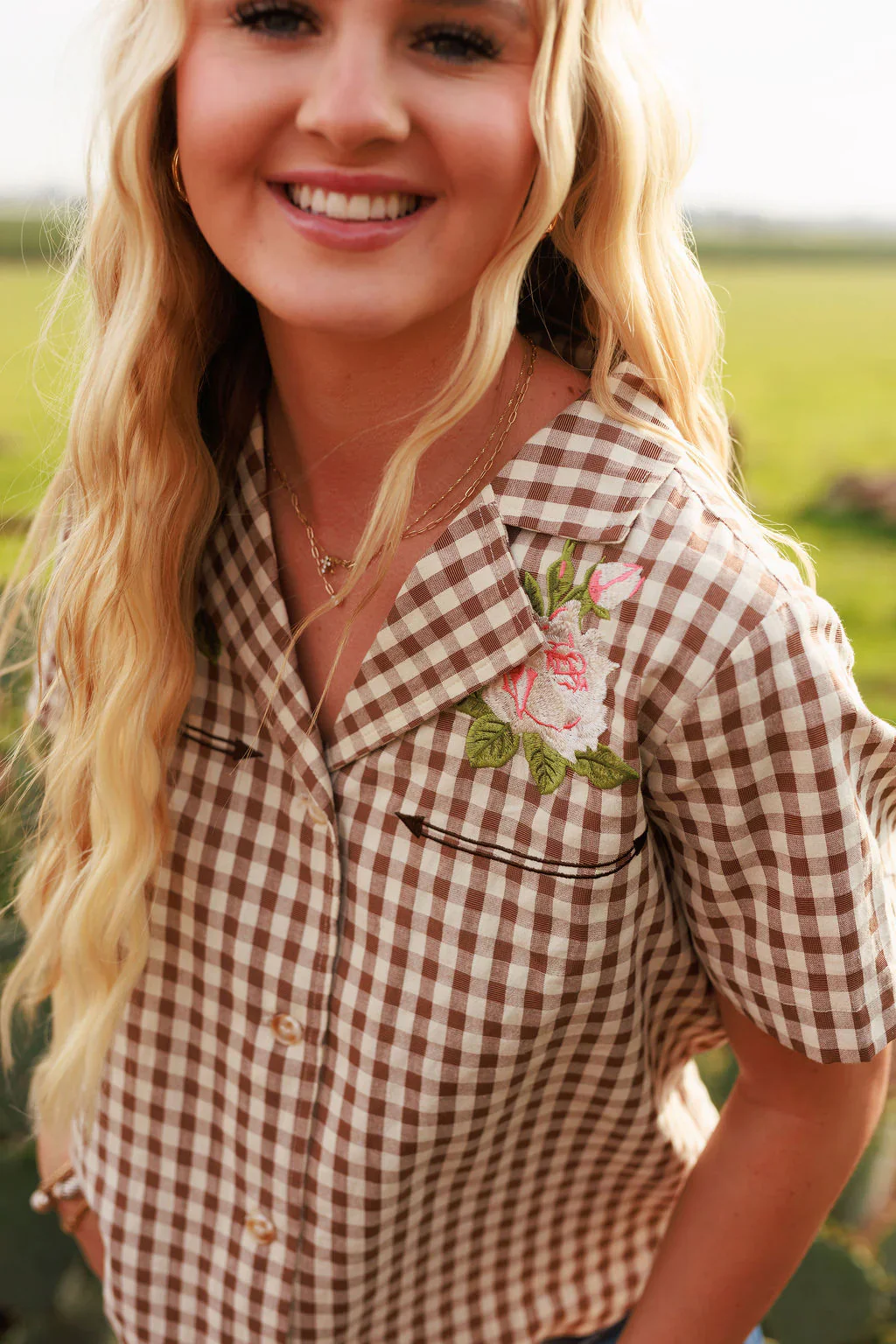 Rodeo Quincy Western Gingham Blouse - Image 3