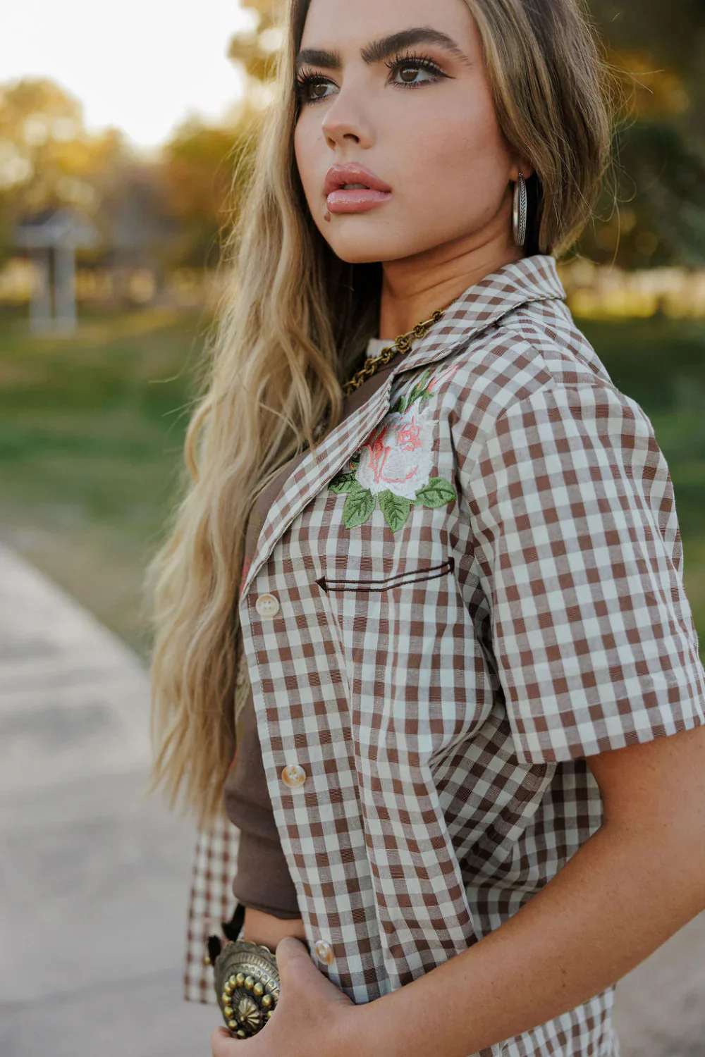 Rodeo Quincy Western Gingham Blouse - Image 7