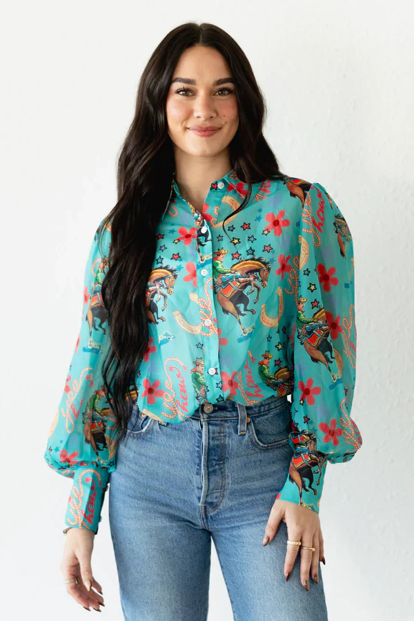 TURQUOISE HAVEN TURQUOISE YEEHAW BLOUSE