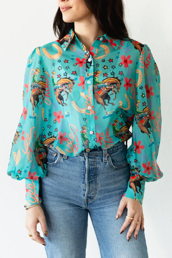 TURQUOISE HAVEN TURQUOISE YEEHAW BLOUSE - Image 3