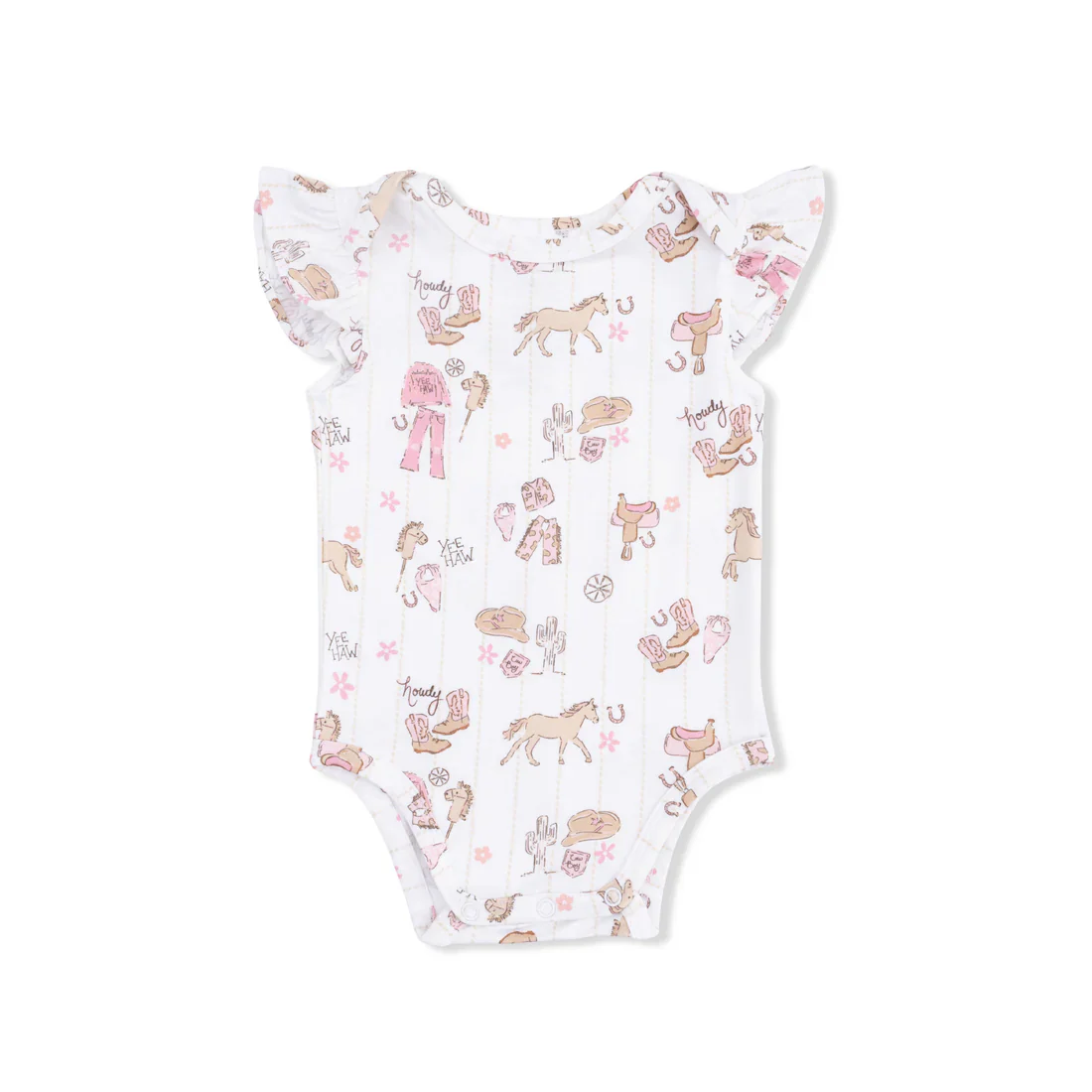 Angel Dear Cowgirl Nursery  Ruffle Sleeve Bodysuit