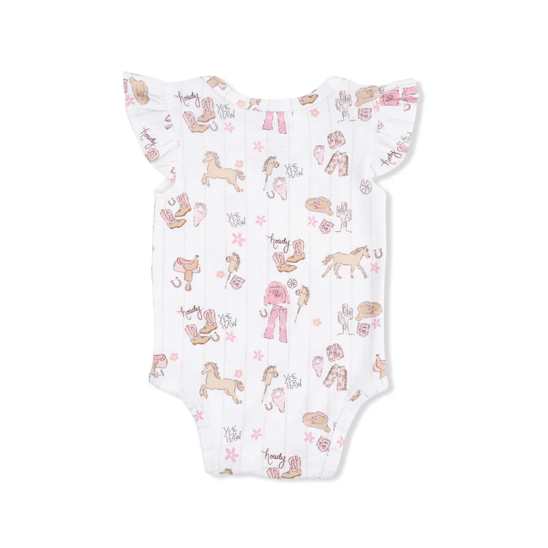 Angel Dear Cowgirl Nursery  Ruffle Sleeve Bodysuit - Image 2