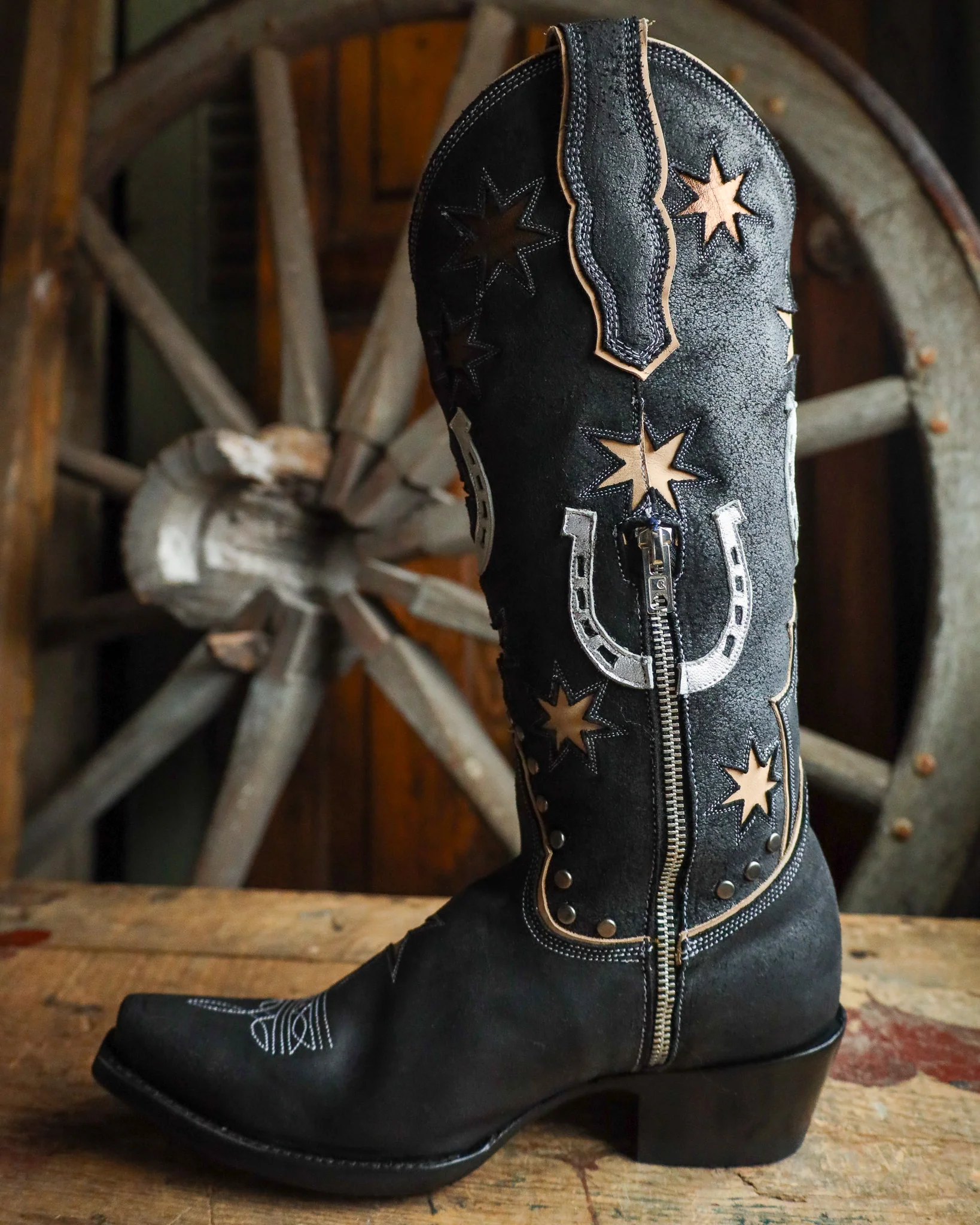 OLD GRINGO WOMEN'S LUCKY STAR 14" BOOT- BLACK - Image 6