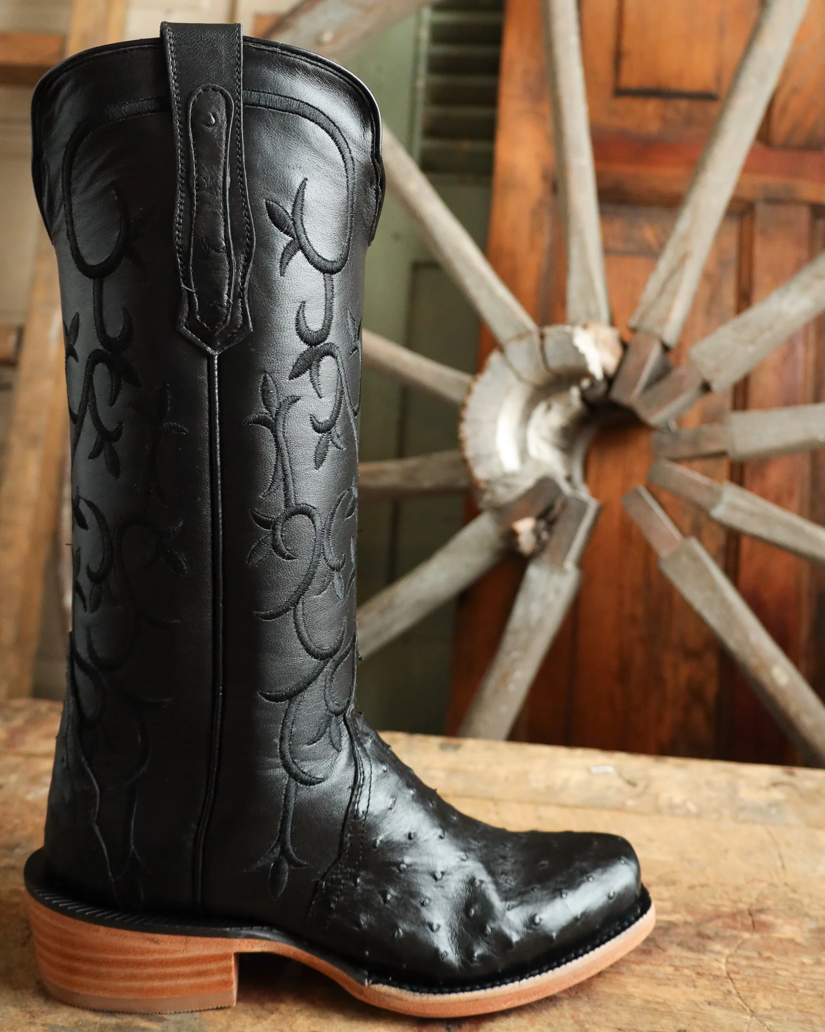 R. Watson Women's Ostrich Full Quill Ostrich Narrow Square 14" Boot