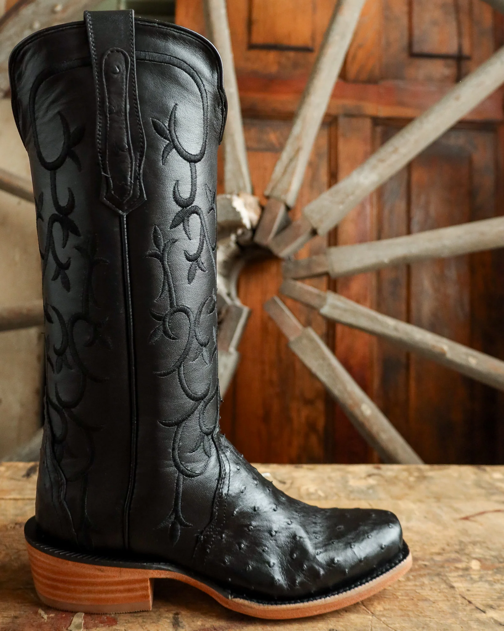 R. Watson Women's Ostrich Full Quill Ostrich Narrow Square 14" Boot - Image 10