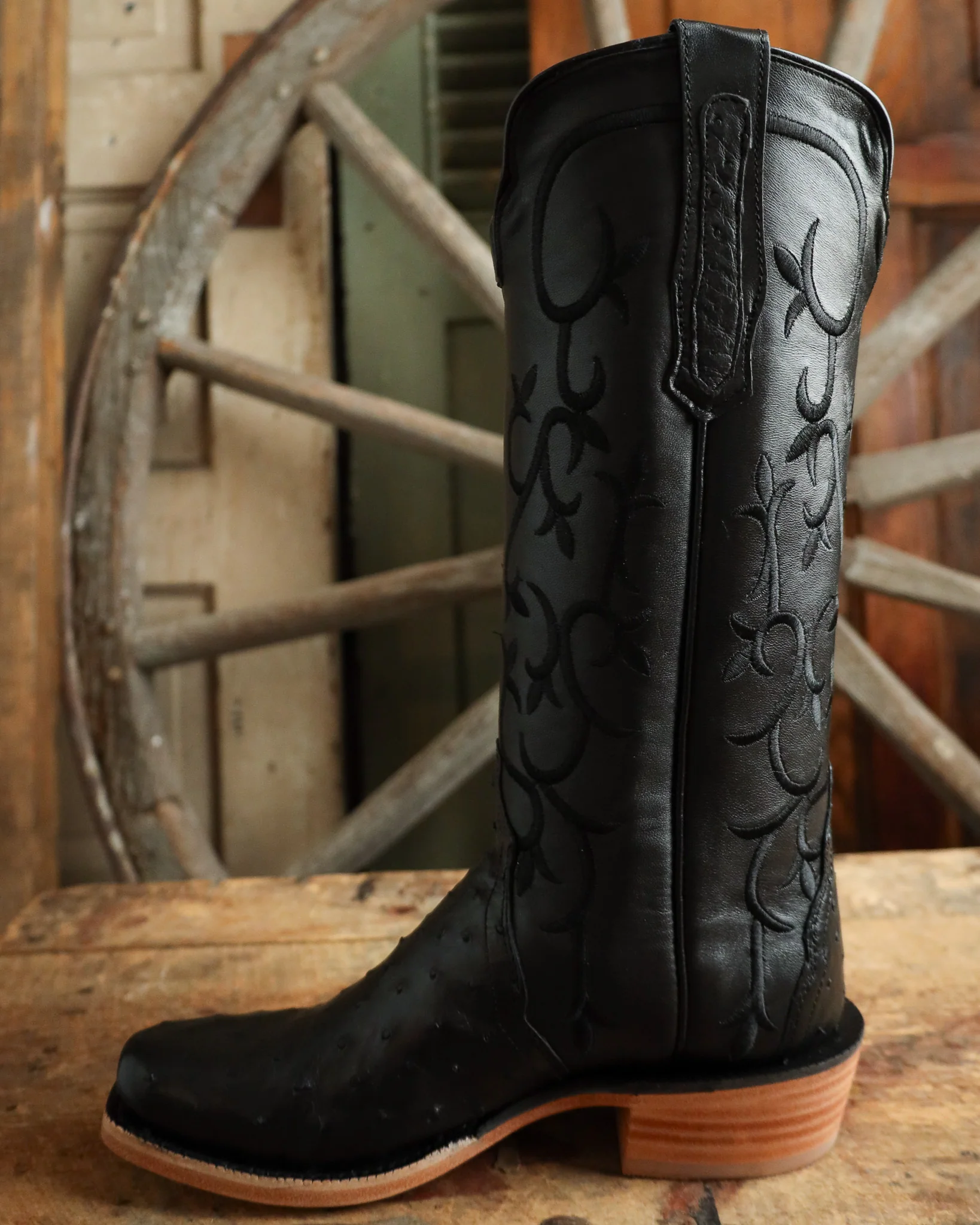R. Watson Women's Ostrich Full Quill Ostrich Narrow Square 14" Boot - Image 6
