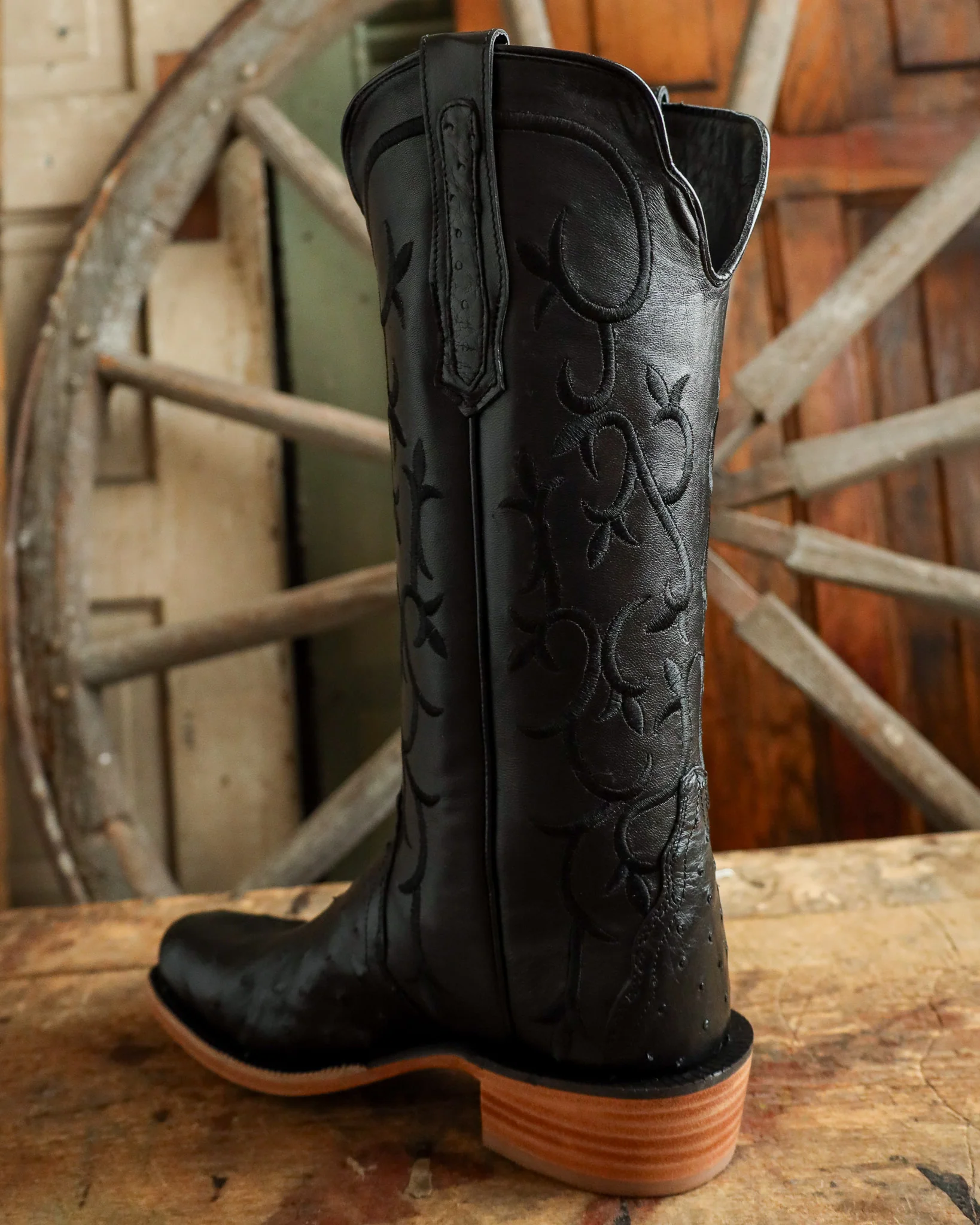 R. Watson Women's Ostrich Full Quill Ostrich Narrow Square 14" Boot - Image 7