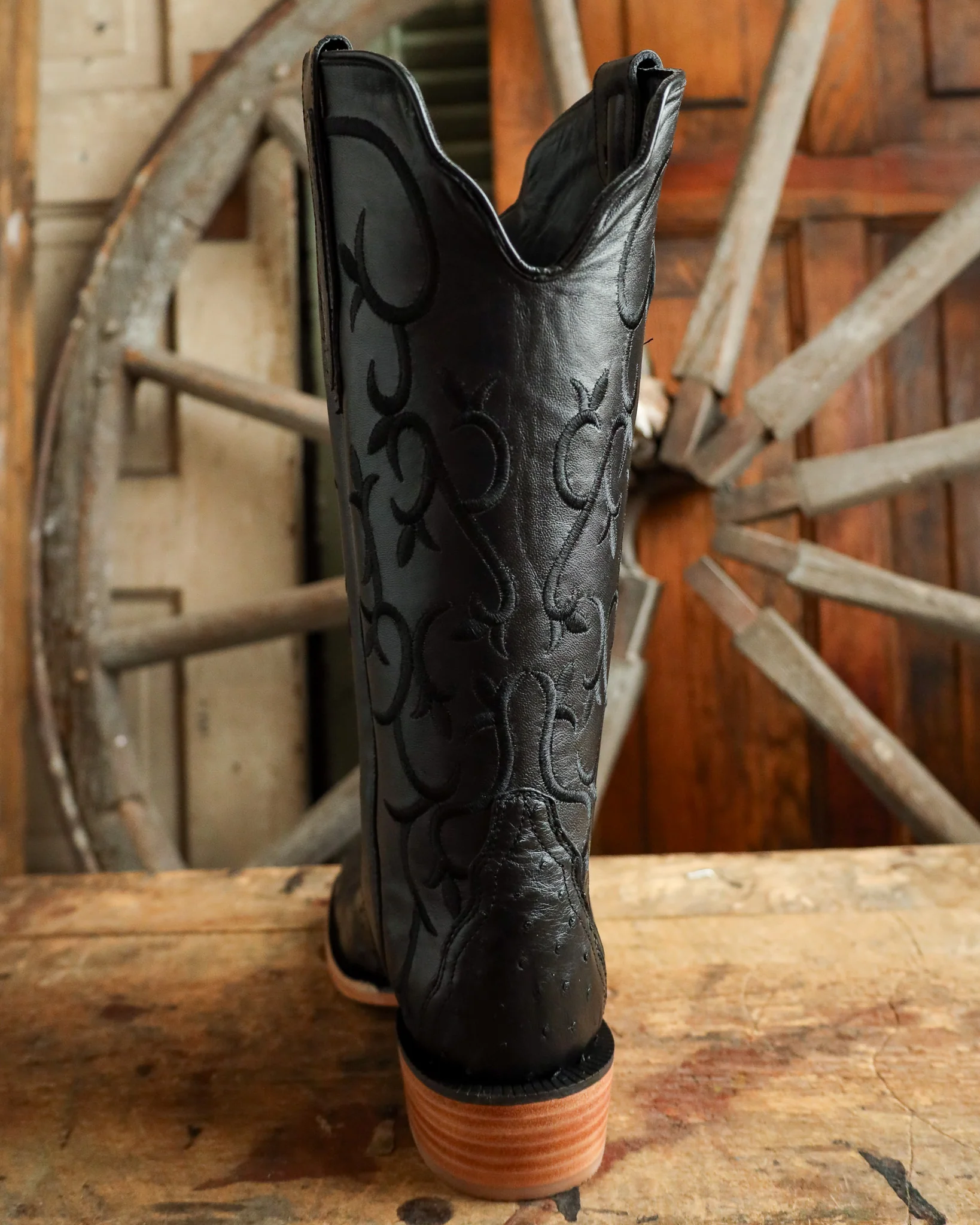 R. Watson Women's Ostrich Full Quill Ostrich Narrow Square 14" Boot - Image 8