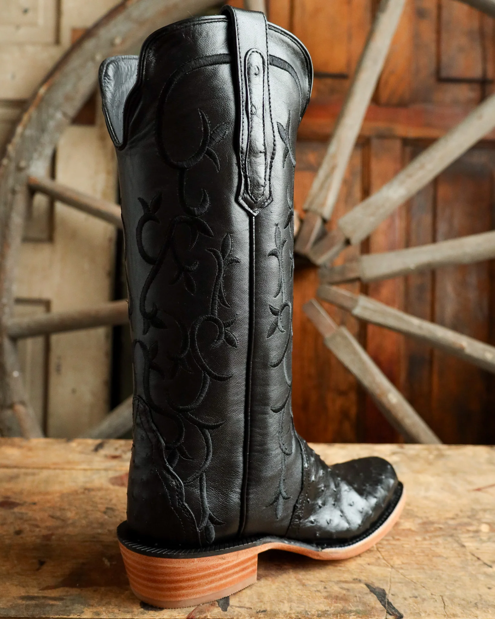 R. Watson Women's Ostrich Full Quill Ostrich Narrow Square 14" Boot - Image 9