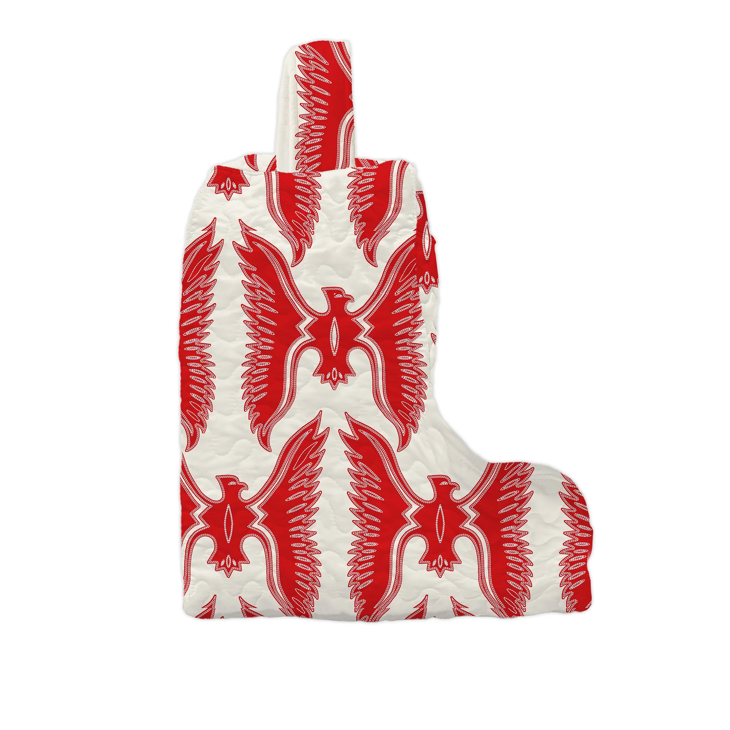 Ida Mae Chase Firebird Red / Linen Quilted Boot Bag