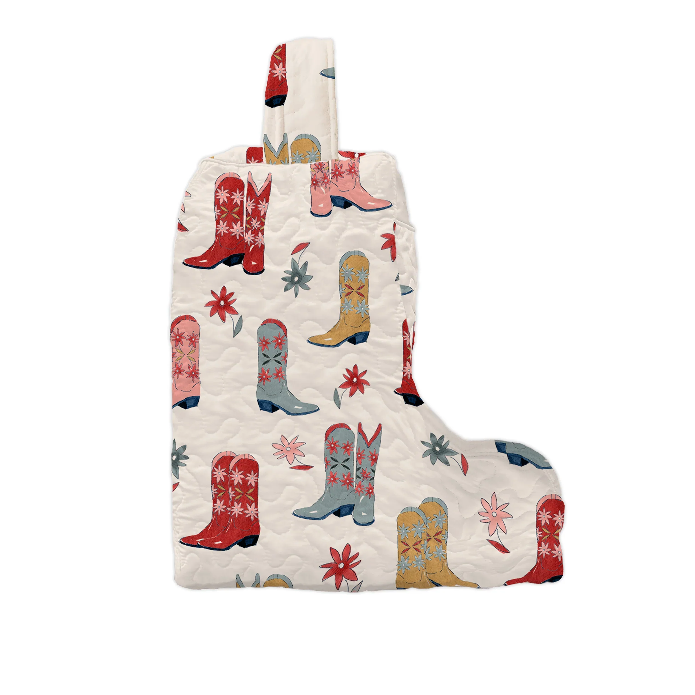 Ida Mae Daisy Boots Linen Quilted Boot Bag