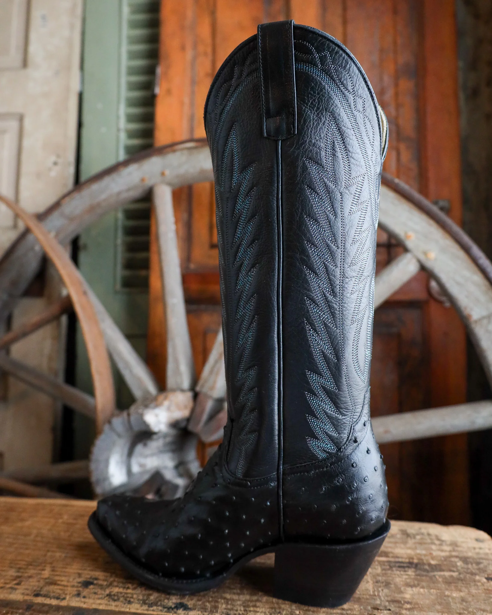 Macie Bean Women's Black Ostrich 15" Boot - Image 6