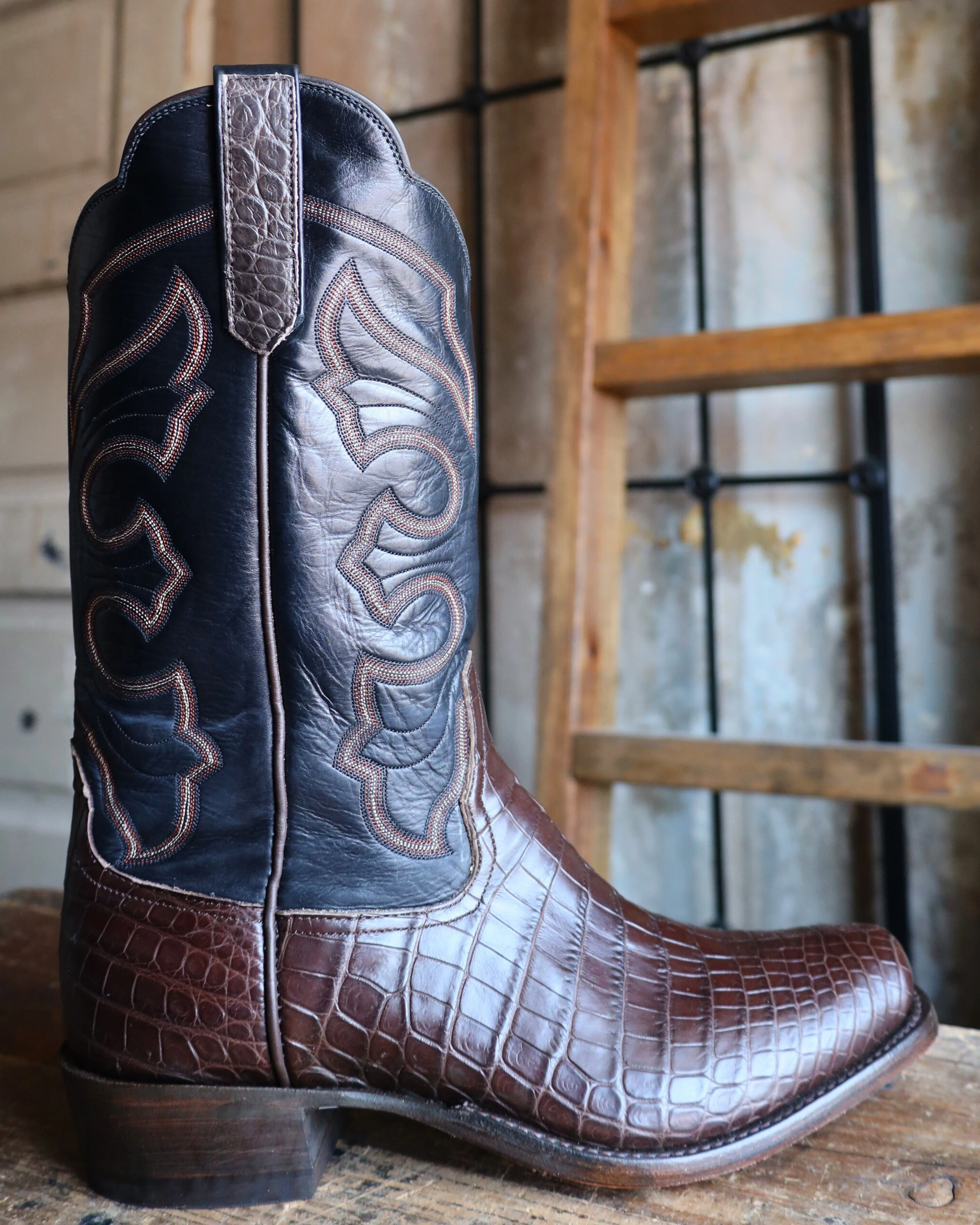 Rios Of Mercedes Men's Chocolate Nile Crocodile Belly 13" Boot