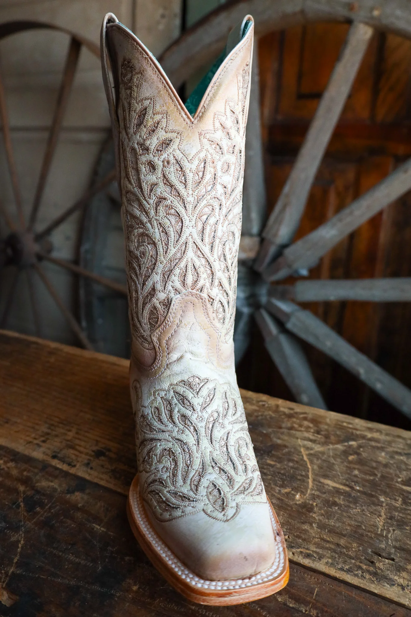 Corral Women's White Glitter Inlay & Embroidery 11" Boots - Image 3
