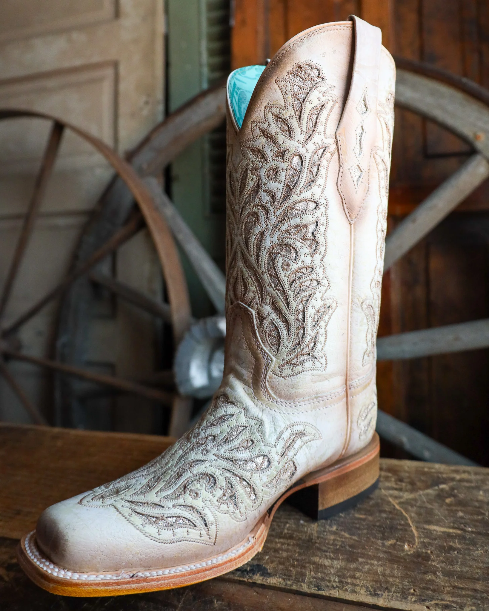 Corral Women's White Glitter Inlay & Embroidery 11" Boots - Image 5
