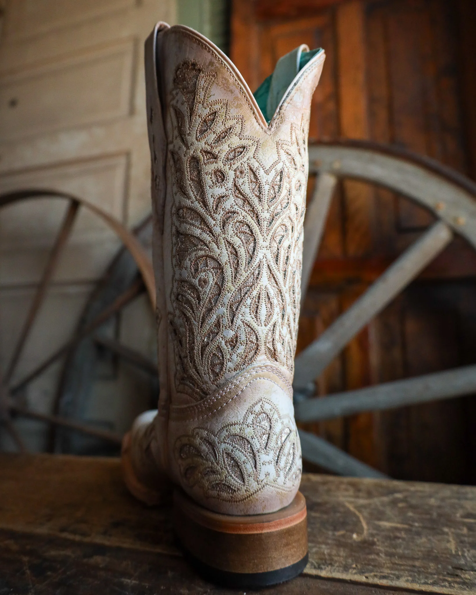 Corral Women's White Glitter Inlay & Embroidery 11" Boots - Image 6