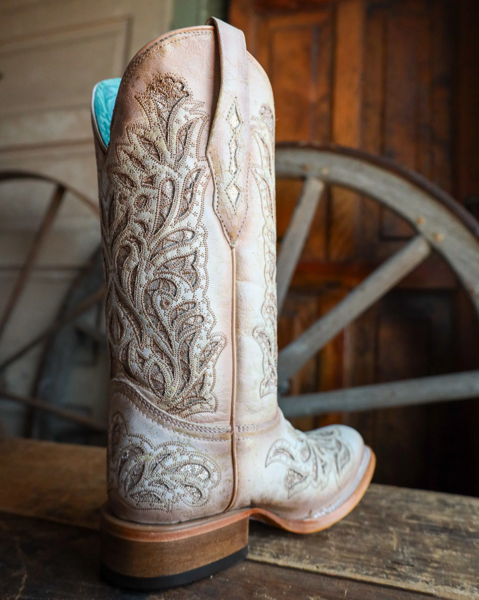 Corral Women's White Glitter Inlay & Embroidery 11" Boots - Image 7