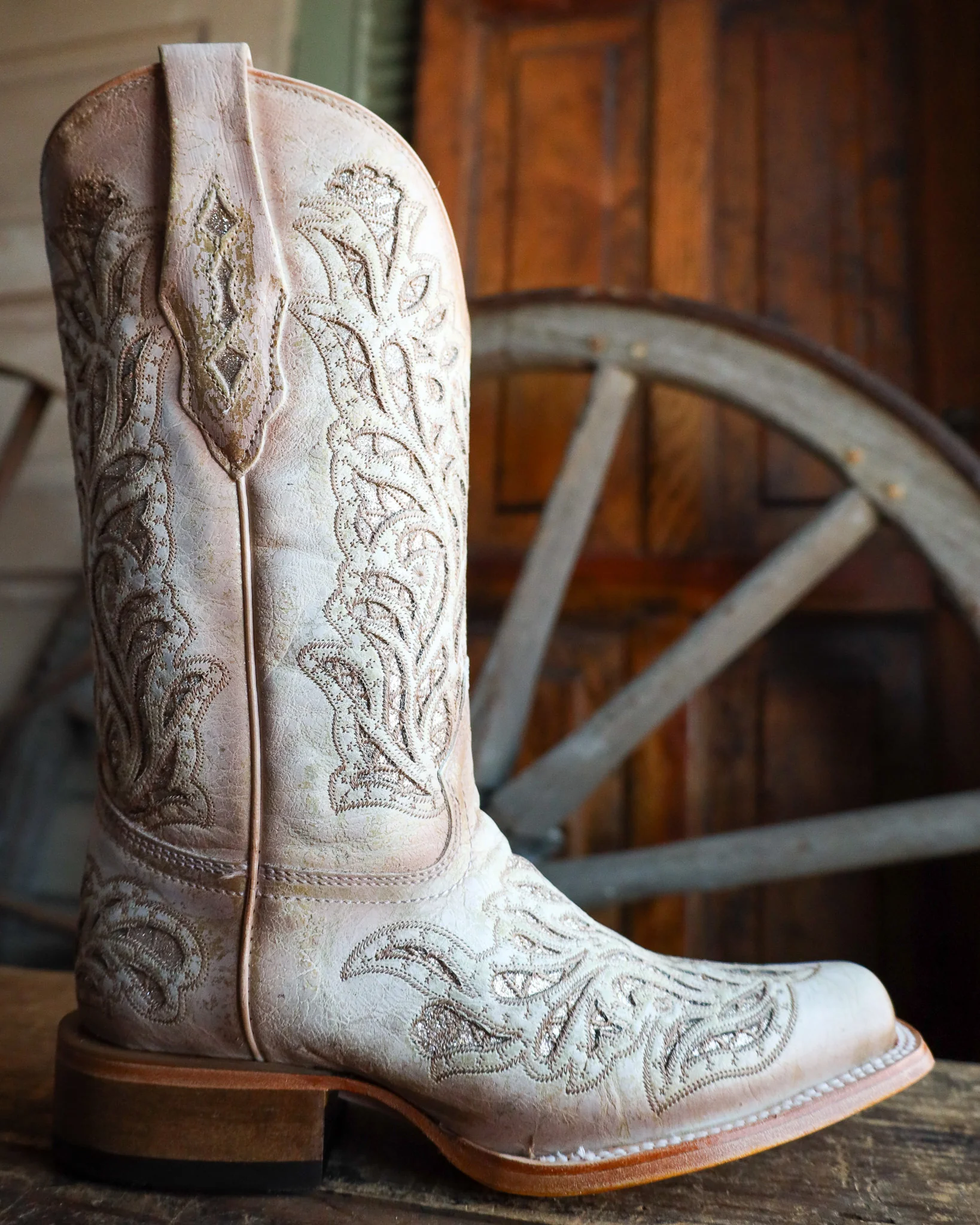 Corral Women's White Glitter Inlay & Embroidery 11" Boots - Image 8
