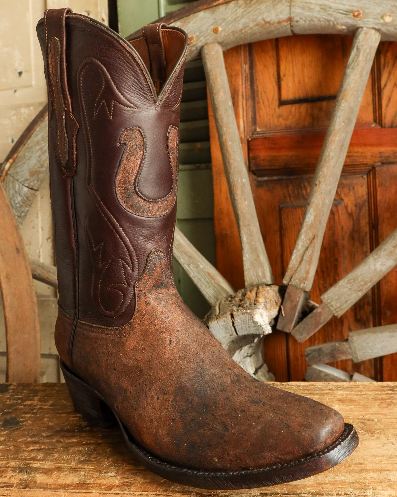Maverick Exclusive Black Jack Men's Horseshoe Giraffe Safari Tan 12" Boot - Image 2