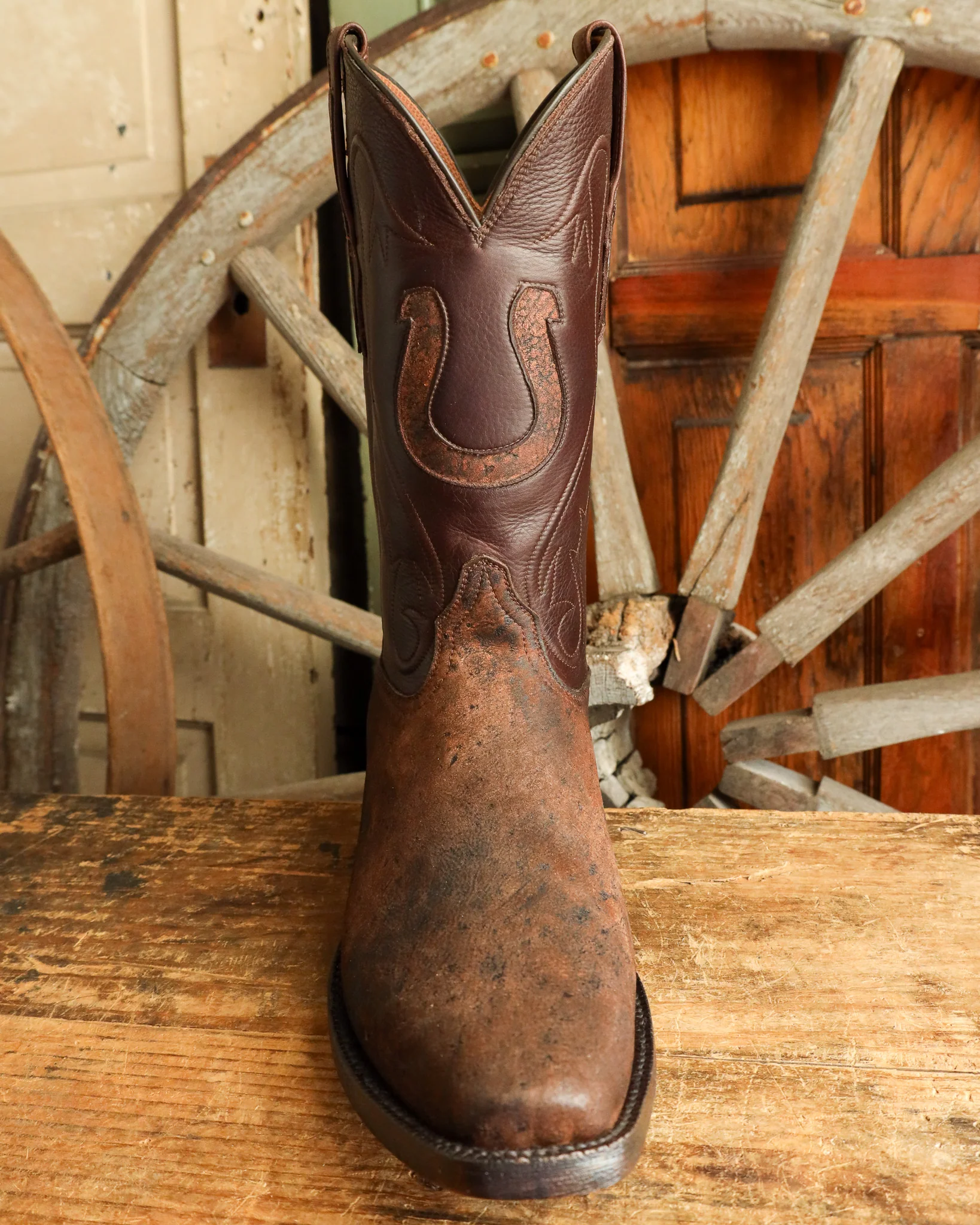 Maverick Exclusive Black Jack Men's Horseshoe Giraffe Safari Tan 12" Boot - Image 3