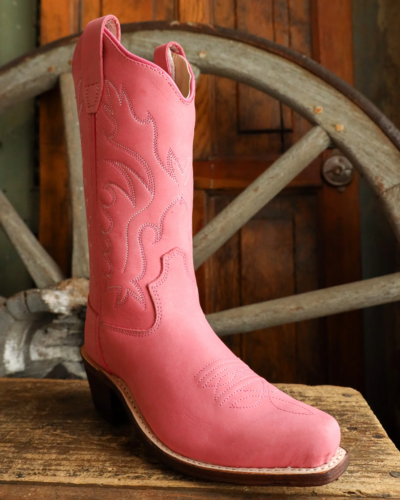 Old West Girls Leather Snip Toe Boot - Image 2