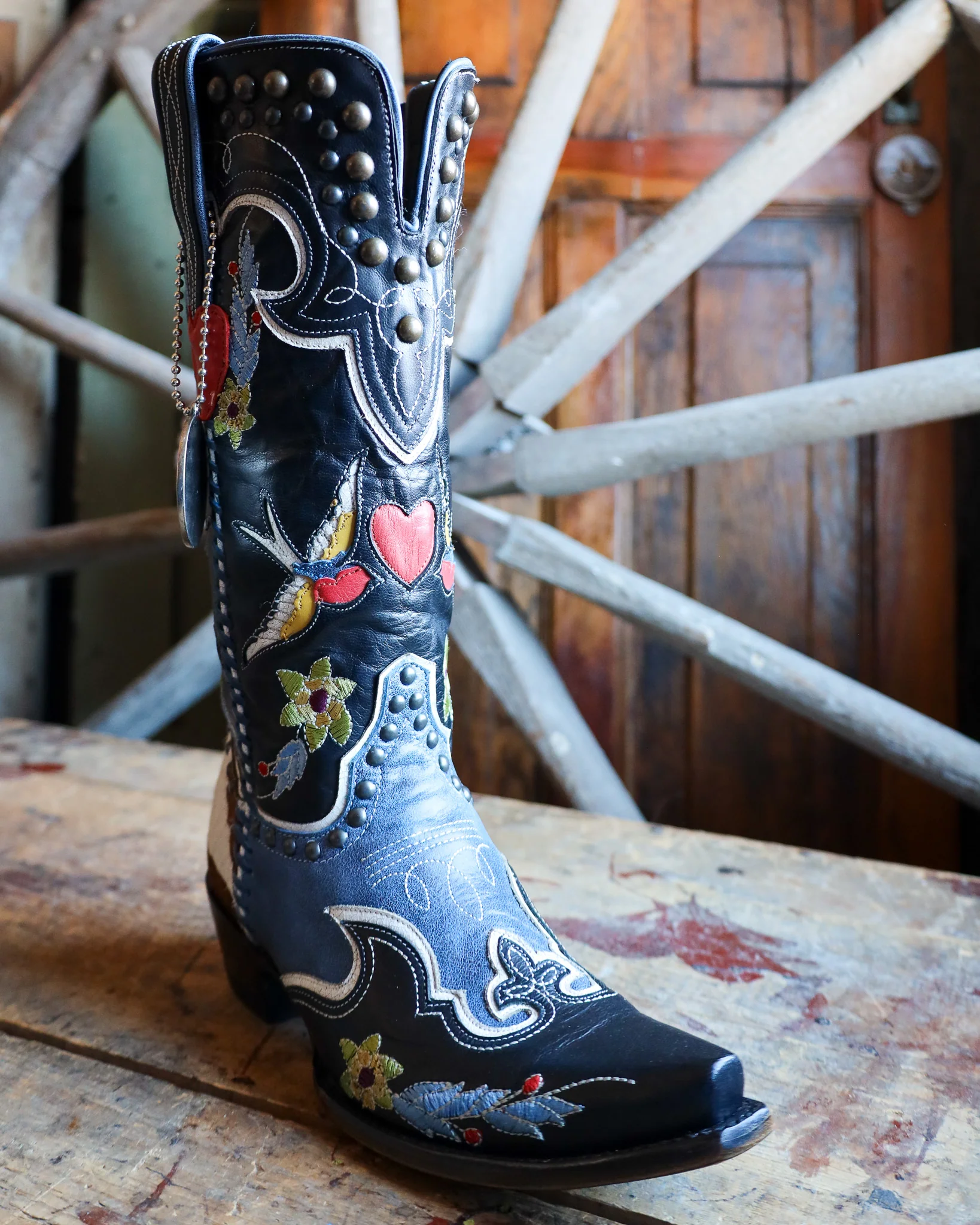 DOUBLE D RANCH BY OLD GRINGO WOMEN'S MIDNIGHT COWBOY BLUE 13" BOOT - Image 2