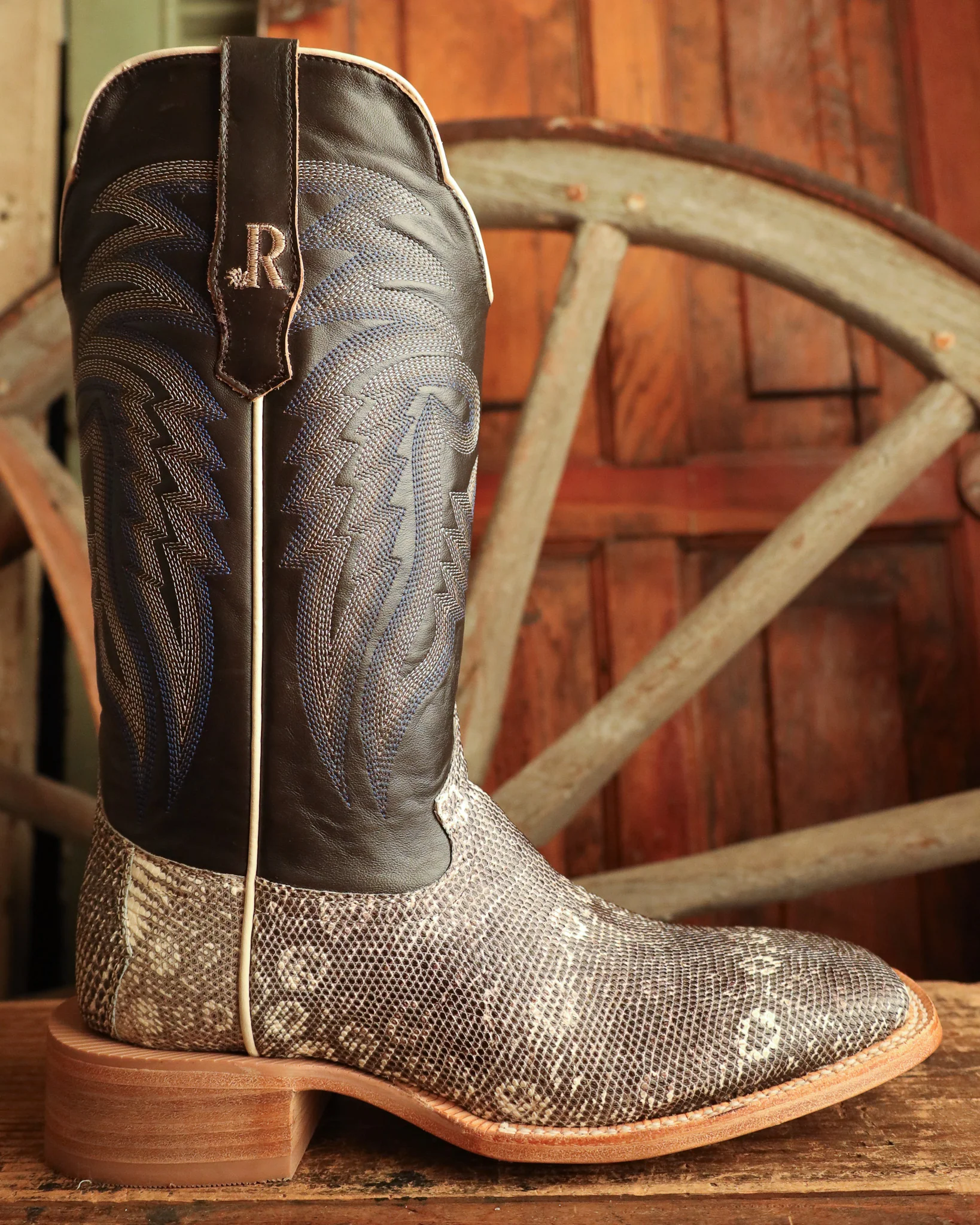 R. Watson Men’s Ringtail Lizard Wide Square 13" Boot