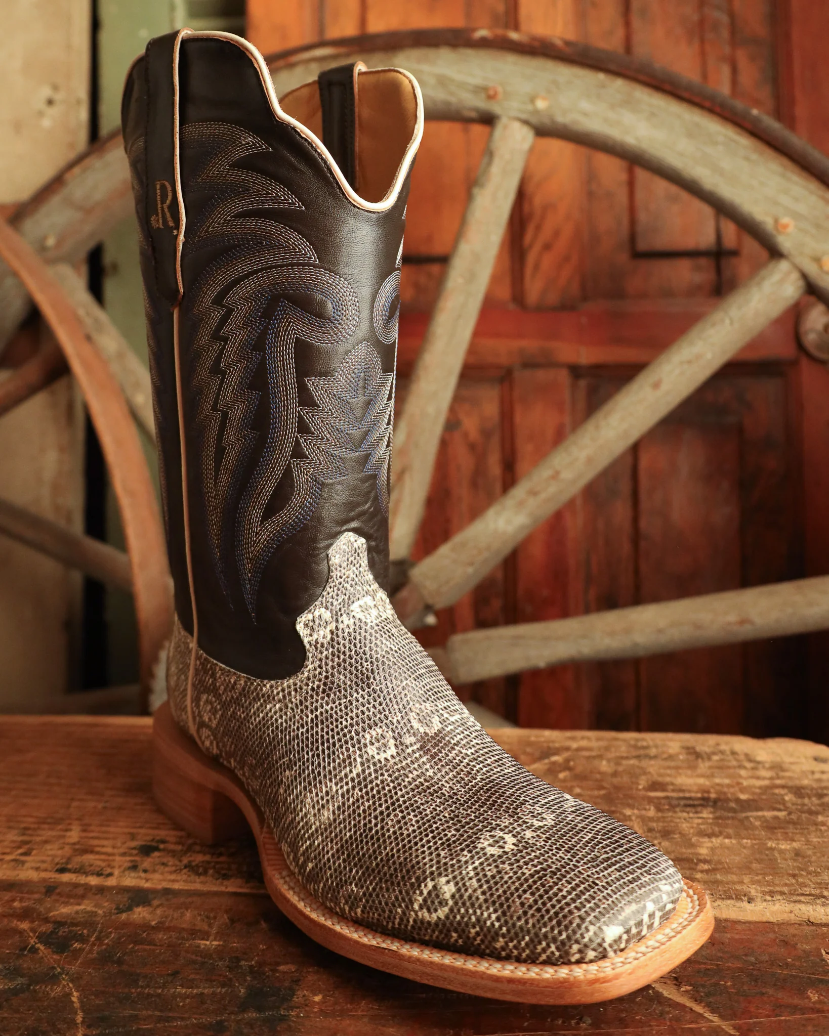 R. Watson Men’s Ringtail Lizard Wide Square 13" Boot - Image 2