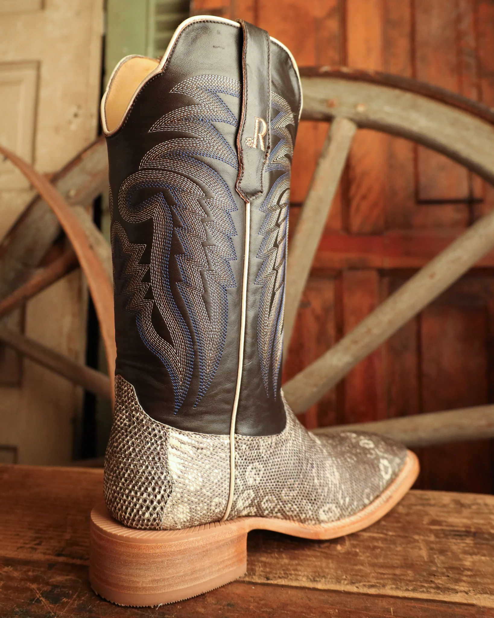 R. Watson Men’s Ringtail Lizard Wide Square 13" Boot - Image 7